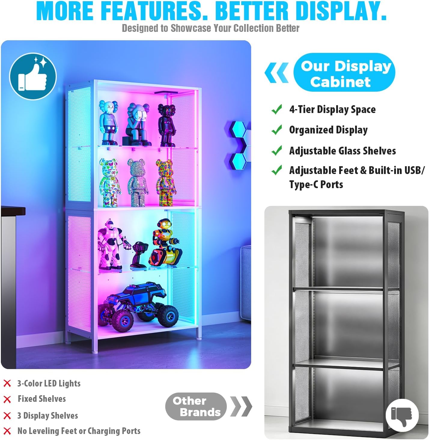 Detalle 2 de Display Cabinet with RGB Lighting