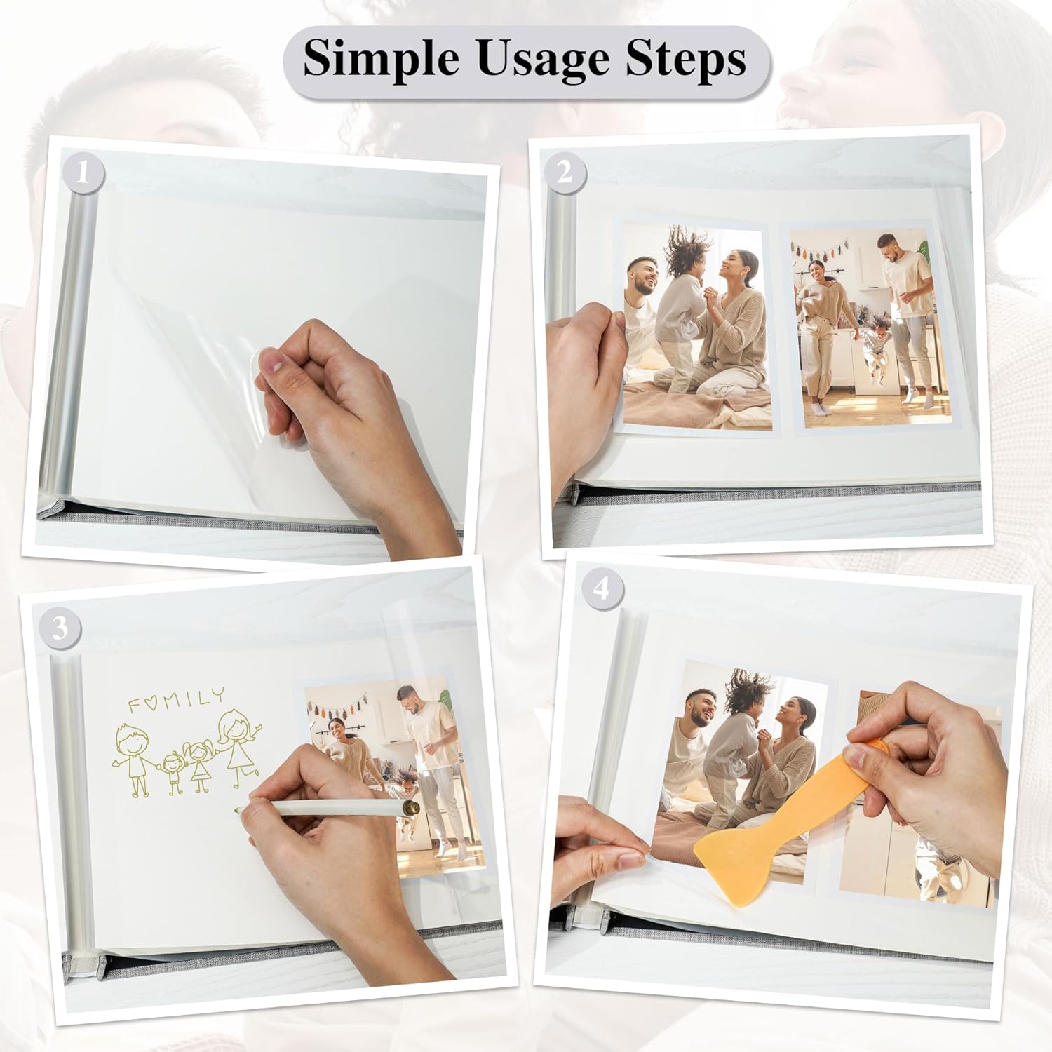 Thumbnail 5 de Vienrose Álbum de Fotos Autoadhesivo 10x15cm 📸 40 Páginas Blanco