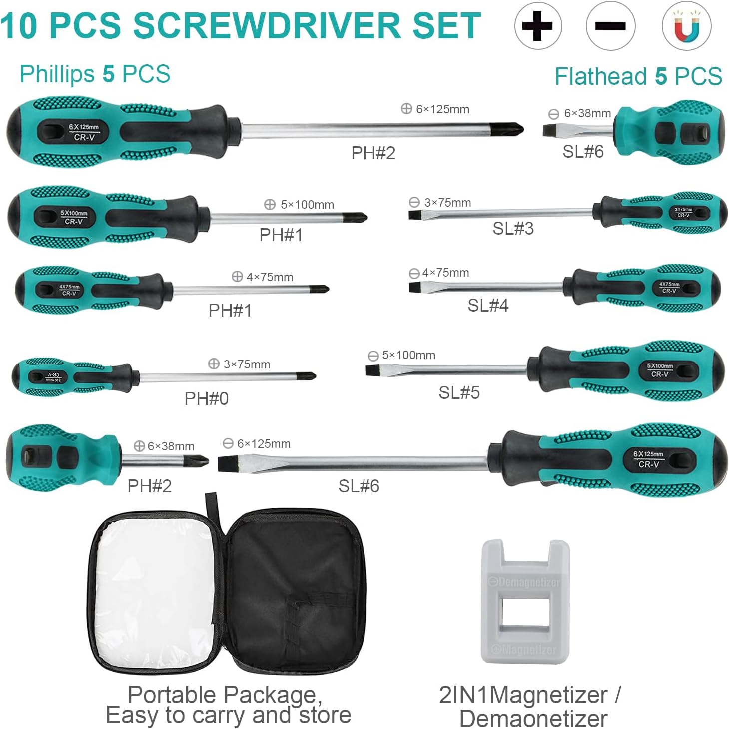 Detalle 1 de Magnetic Screwdriver Set 10pcs
