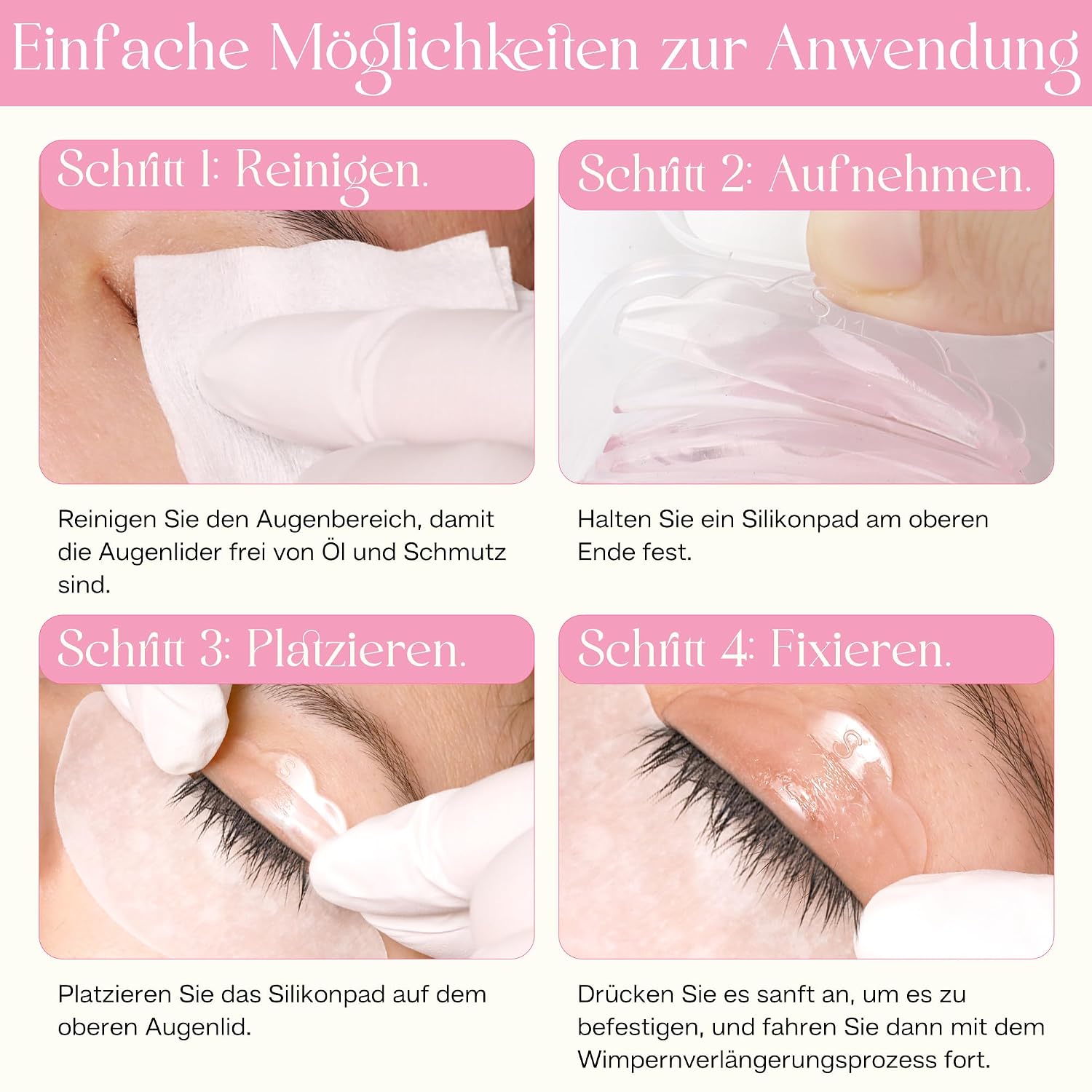 Detalle de CALAILIS Selbstklebende Silikon Wimpernlifting Pads – 5 Größen, wiederverwendbar
