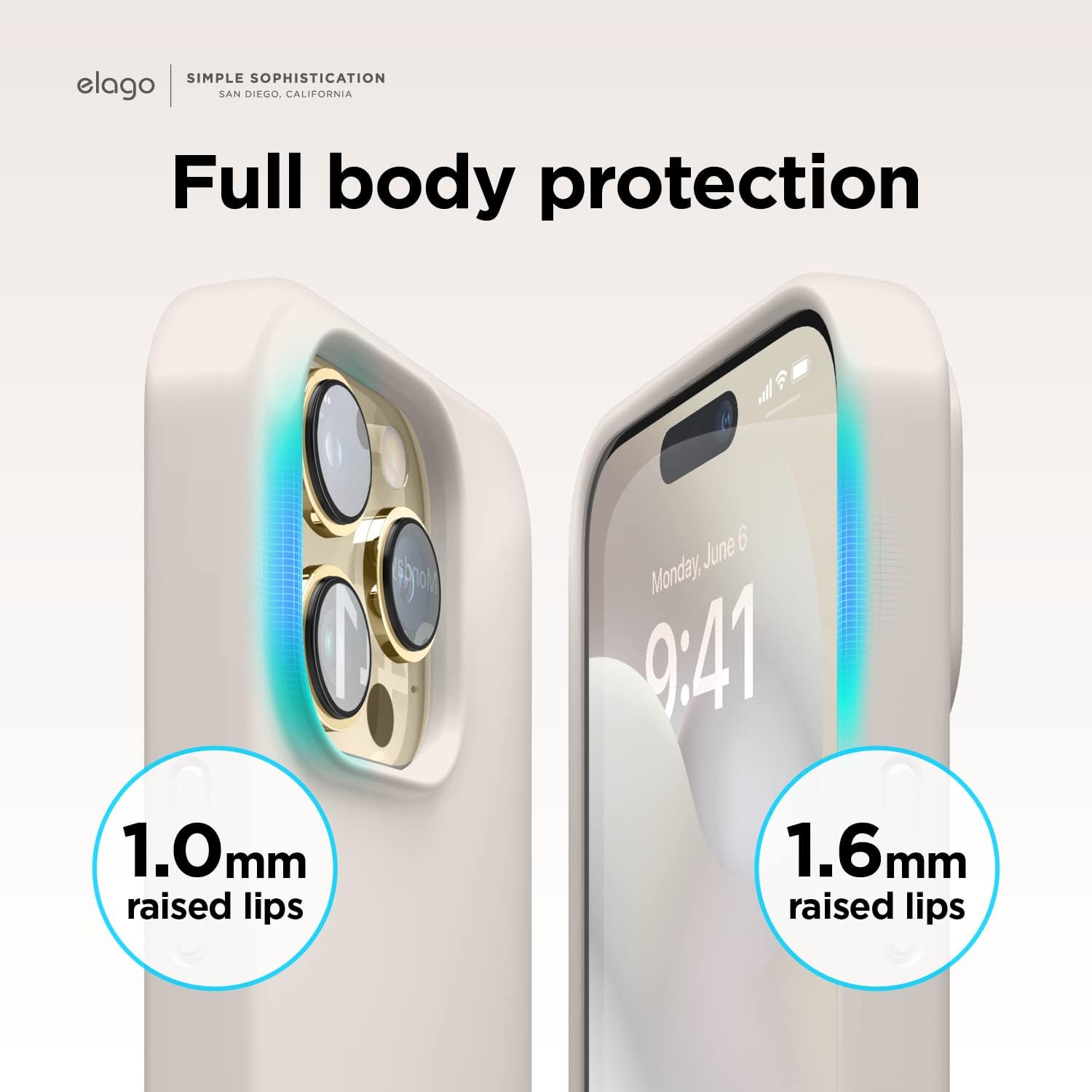 Thumbnail 5 de elago Liquid Silicone Case for iPhone 14 Pro Max (6.7") – 4-layer shockproof silicone cover, stone