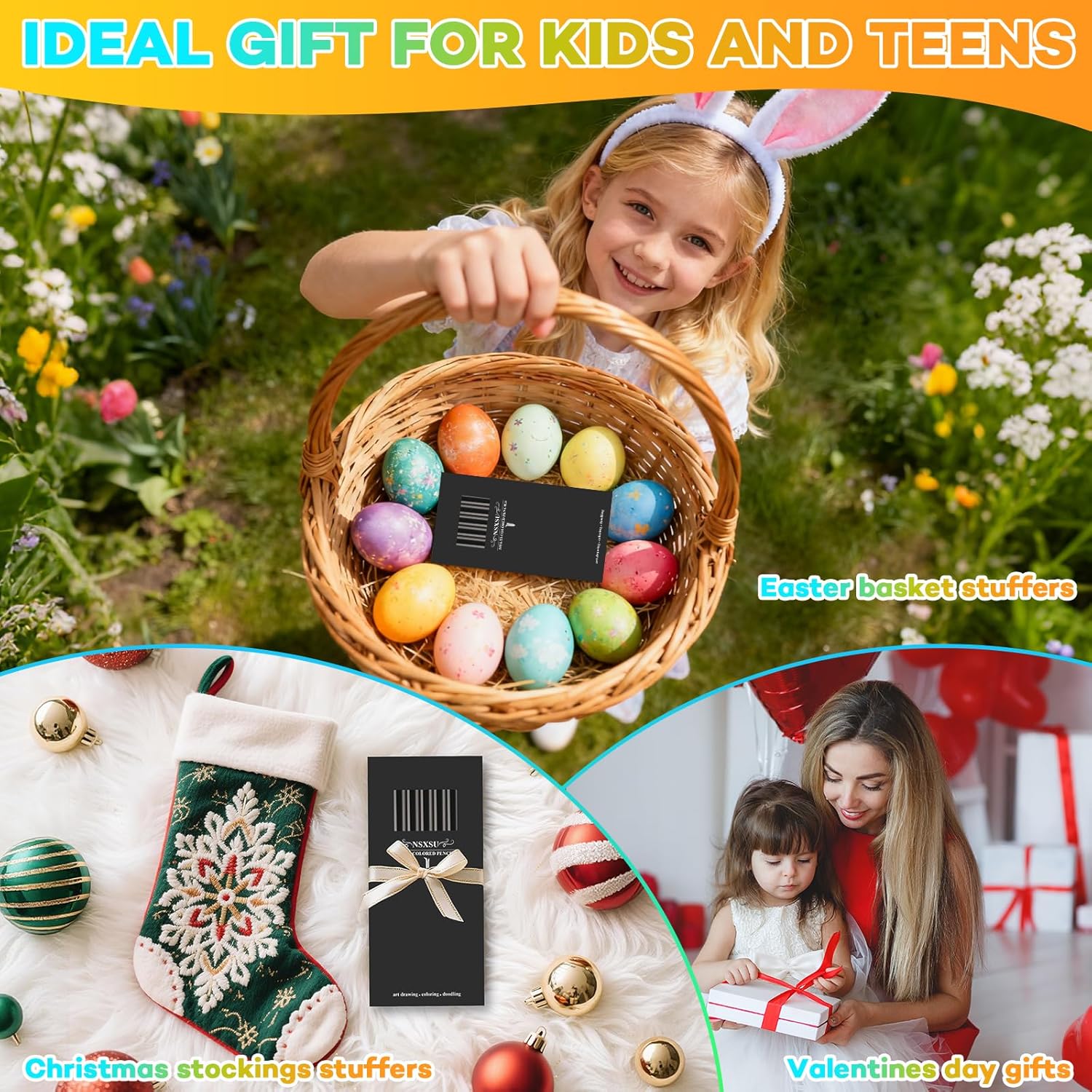 Thumbnail 1 de nsxsu Ostergeschenke 8 Farben Regenbogenstifte ✏️