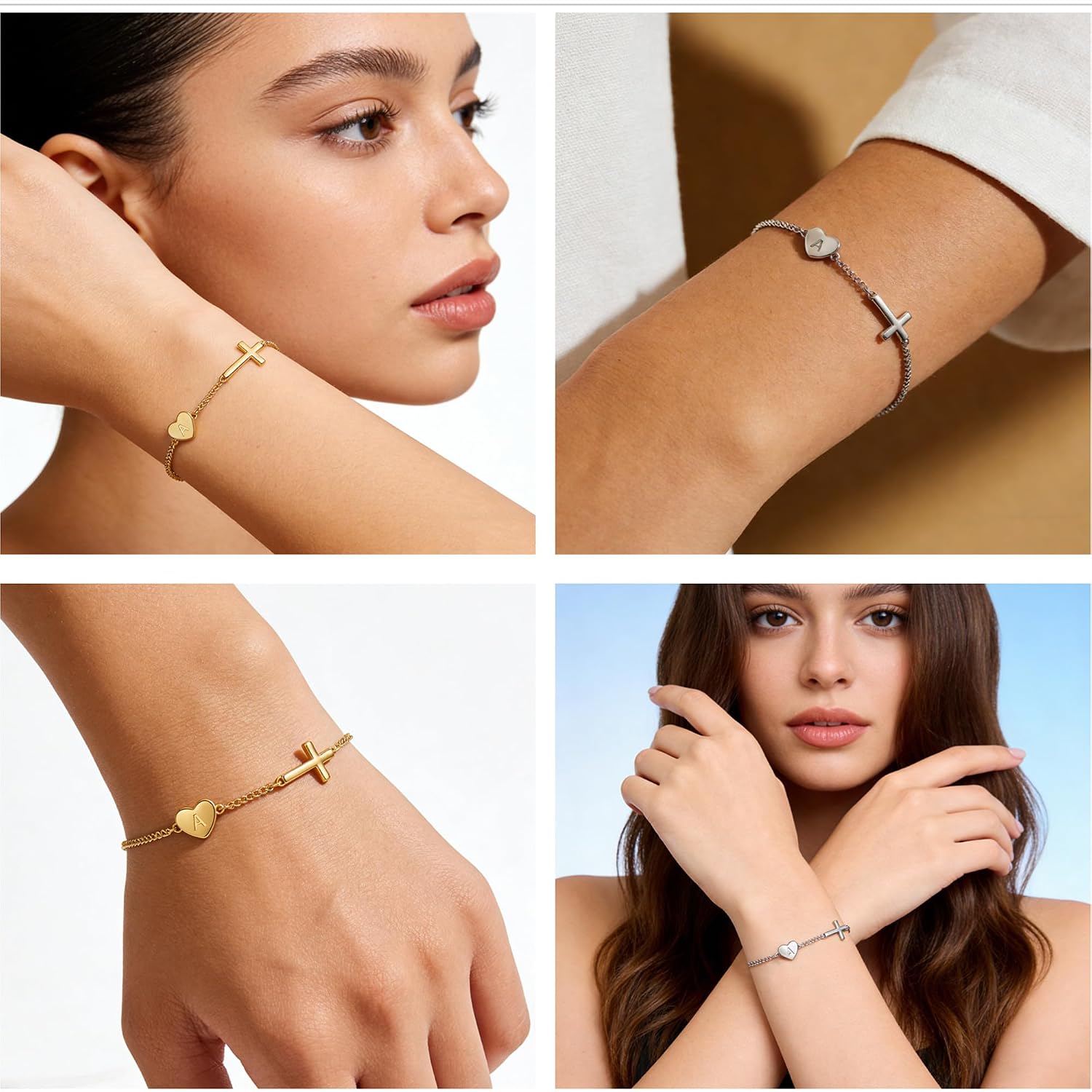Detalle de Lunvky Cross Bracelet 14K Gold Plating