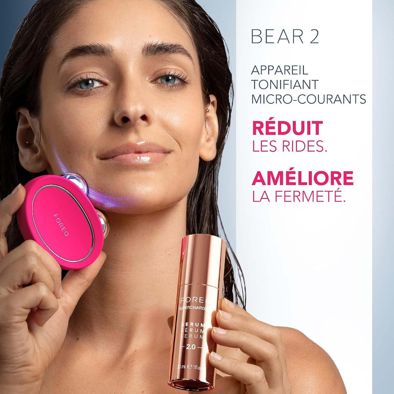 Detalle de Set FOREO Total Facelift BEAR 2 + Sérum SUPERCHARGED 2.0 + Hydratant intensif