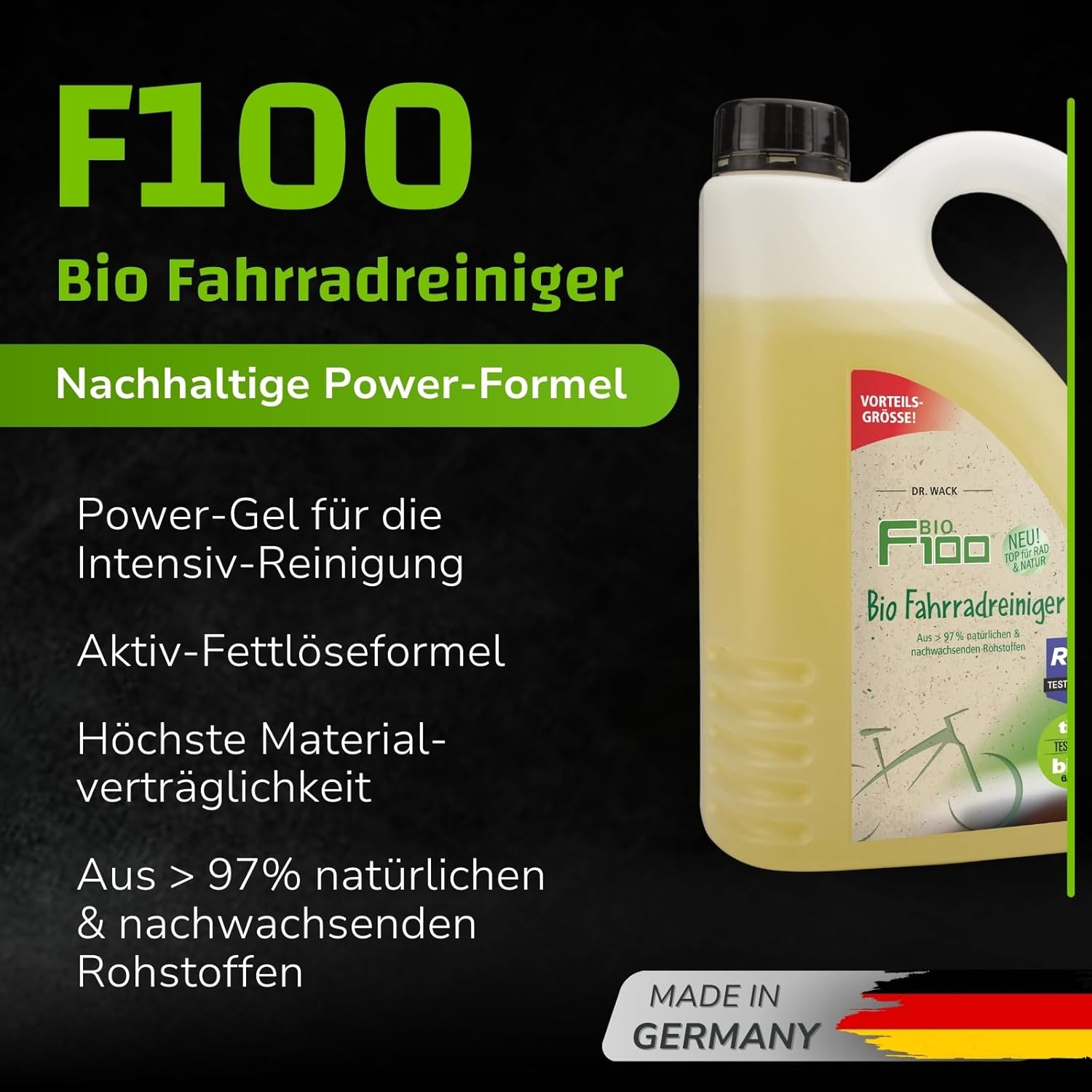 Thumbnail 1 de DR. WACK F100 Bio Fahrradreiniger 2 Liter – Umweltfreundlich, materialschonend & tiefenrein