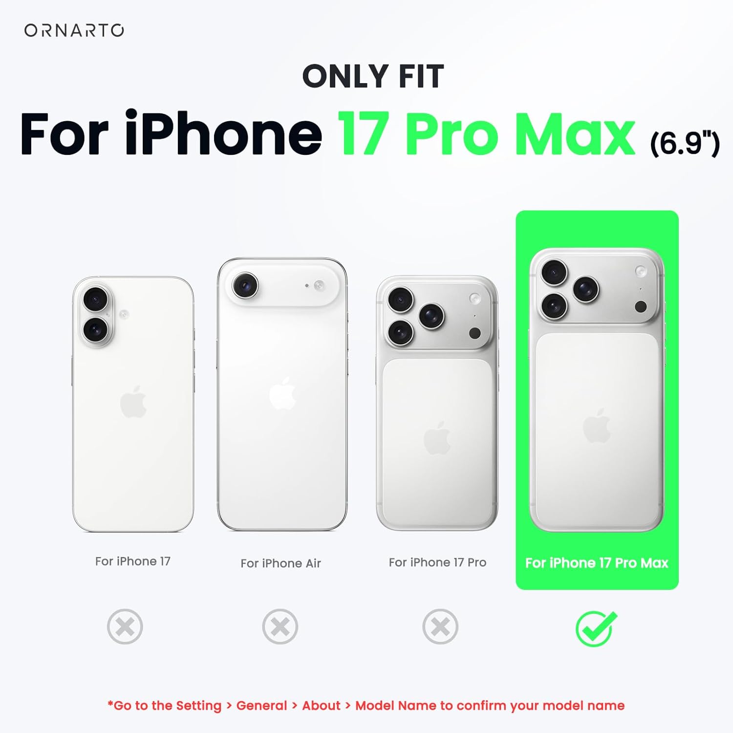 Thumbnail 1 de ORNARTO Liquid Silicone Case for iPhone 17 Pro Max (6.9) — Slim 3-Layer, Chalk Pink