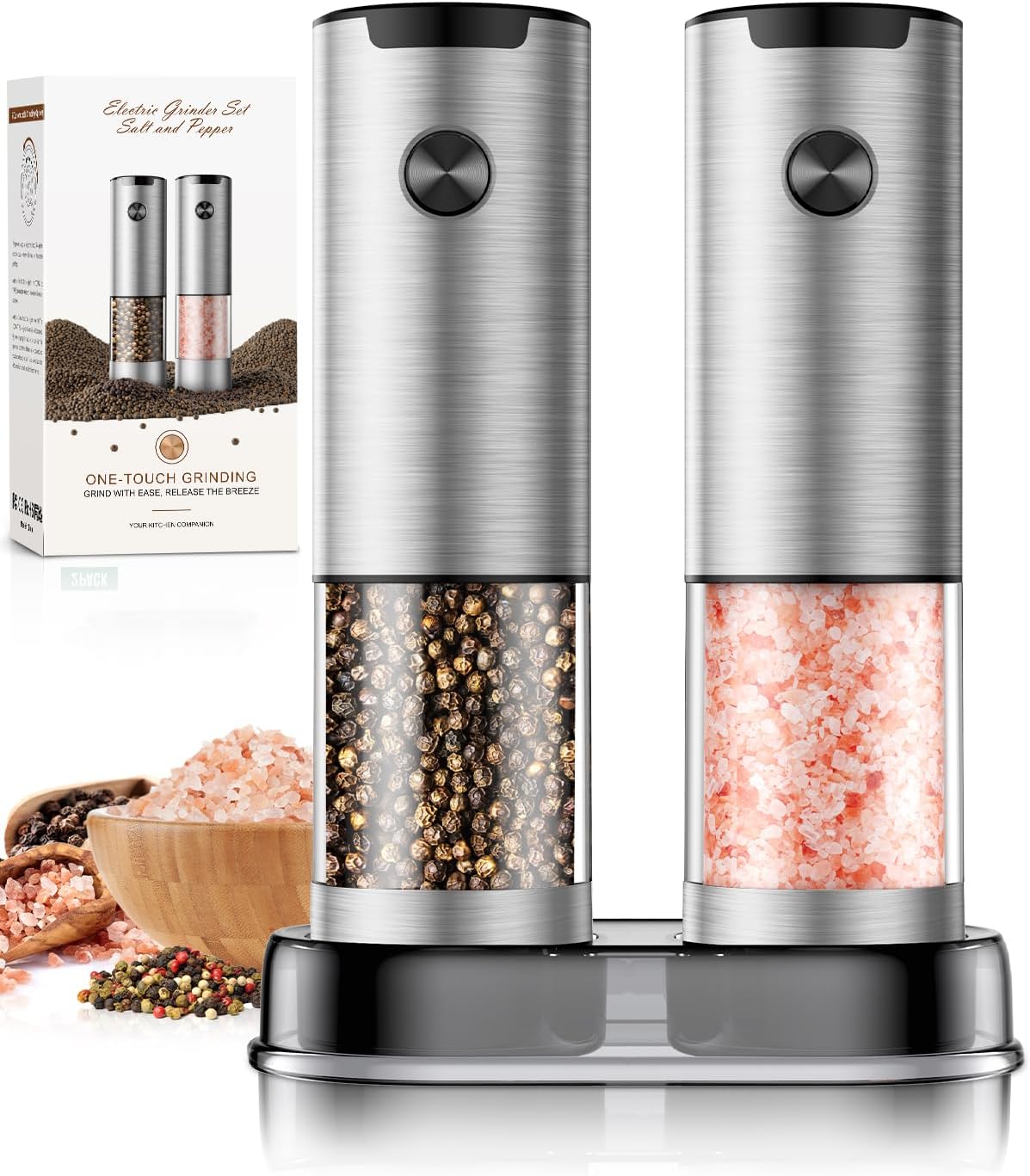 Detalle de Electric Salt and Pepper Grinder, Stainless Steel