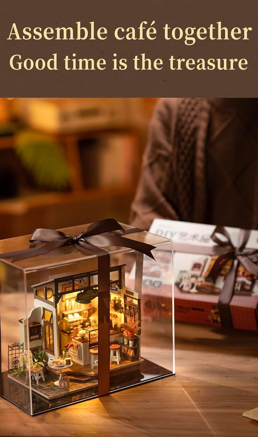 Thumbnail 5 de Rowood Coffee Miniature House Kit: Cozy Open-Concept Dollhouse with LED for Adults
