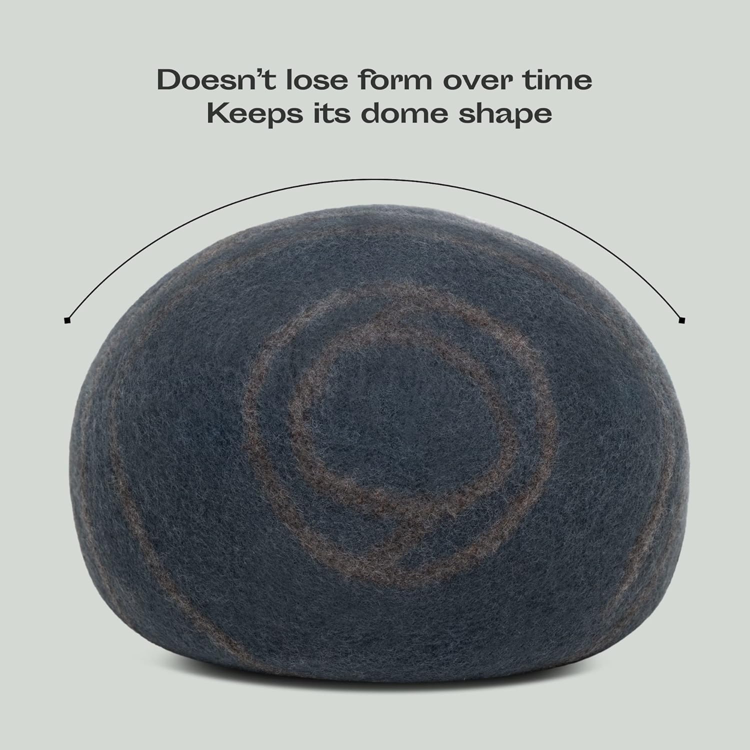 Detalle de MEOWFIA Cat Cave – Premium Felt Cat Bed (Medium) in Slate Grey, Handcrafted Merino Wool