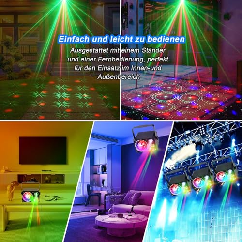 Thumbnail 5 de Nigecue 4 in 1 Discolicht Partylicht mit Fernbedienung – UV Schwarzlicht, RGB Kugelleuchten & Musiksteuerung