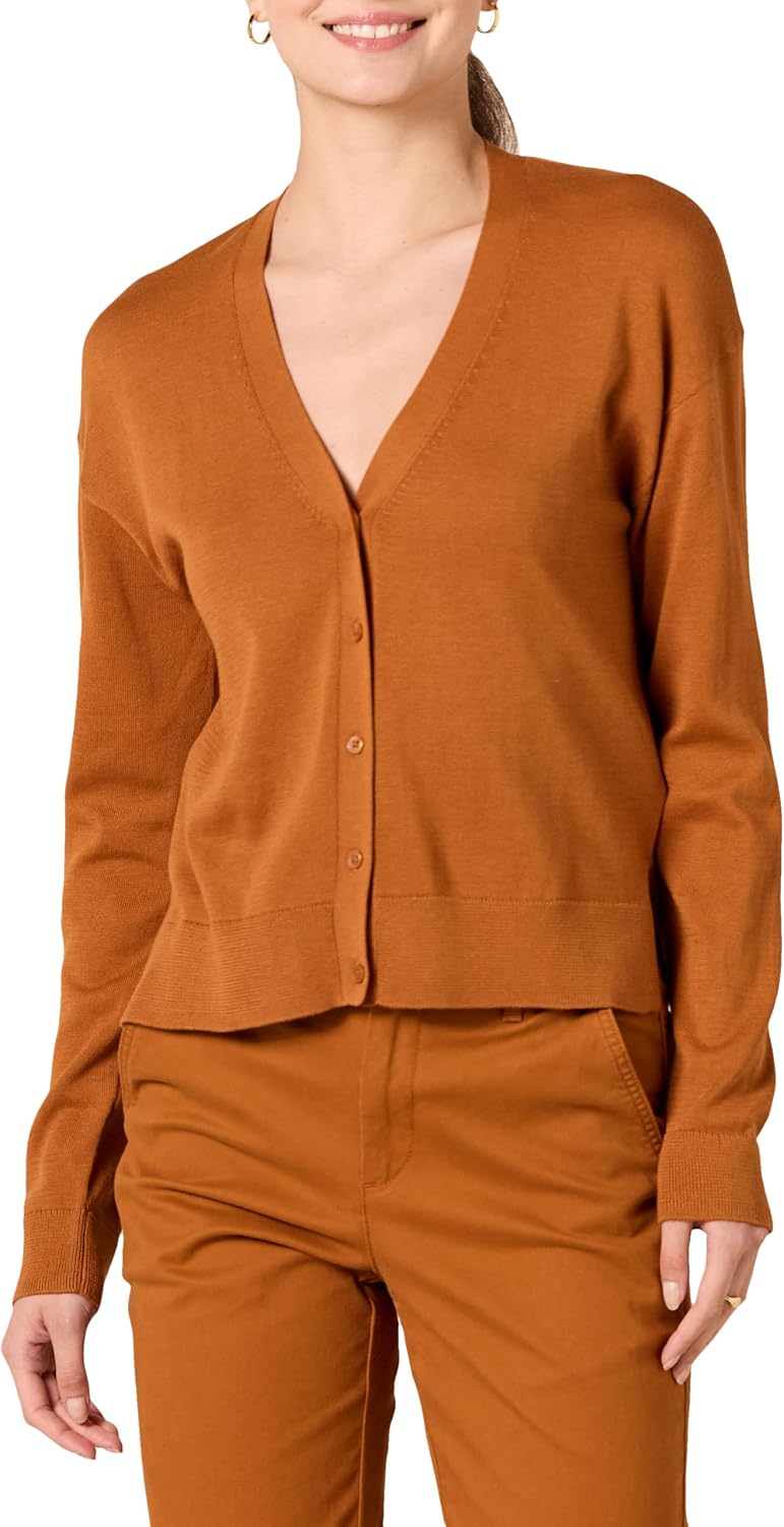 Detalle de Amazon Essentials Womens V-Neck Cropped Cardigan