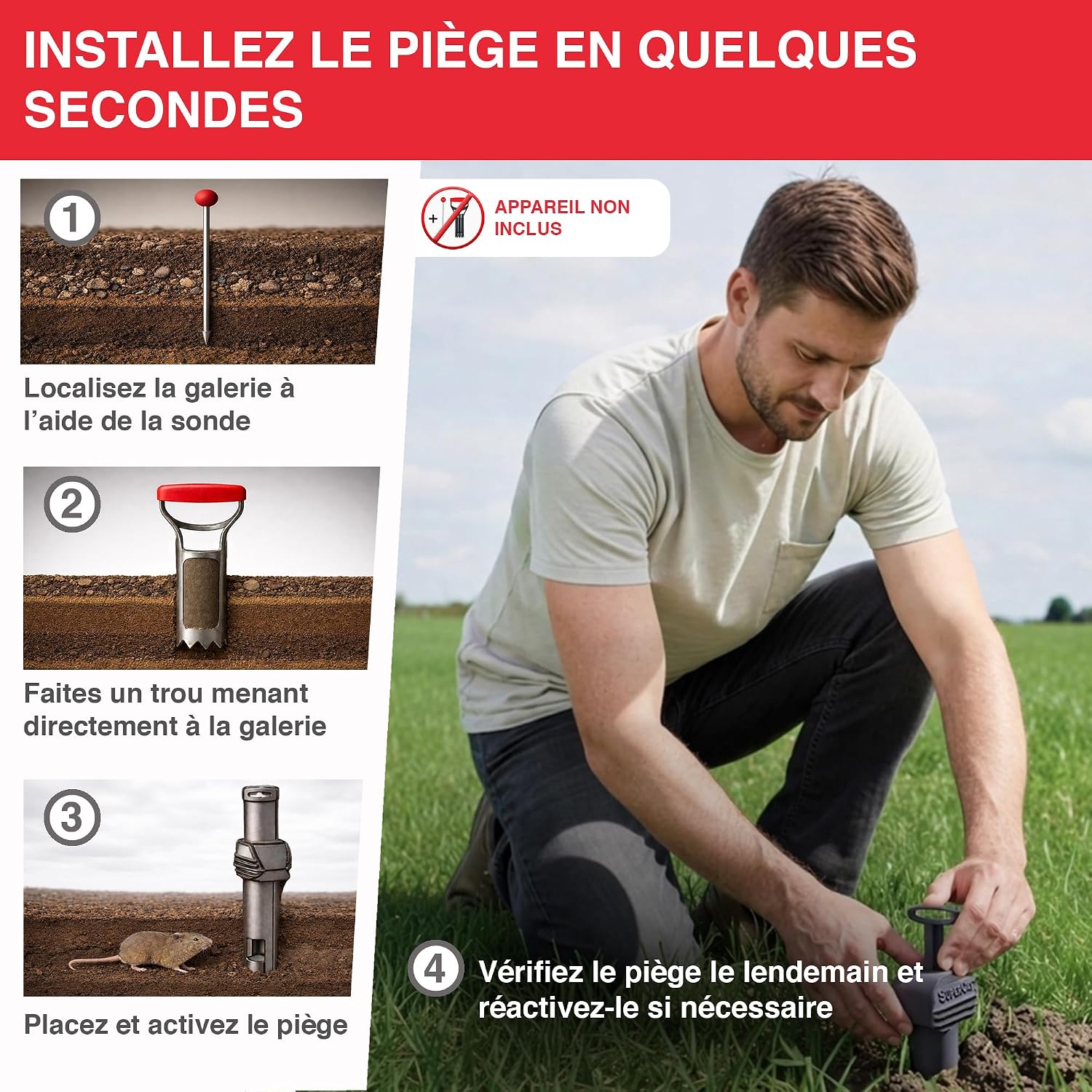 Thumbnail 3 de SWISSINNO Piège à campagnols Pro SuperCat – Piège efficace pour rats des champs et campagnols (2 pièces)