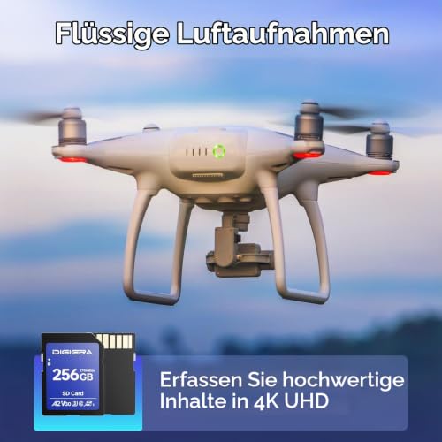 Detalle 2 de DIGIERA 256 GB SDXC UHS‑I Speicherkarte, 170 MB/s Lesen, 150 MB/s Schreiben, C10 / U3 / V30 — 4K UHD