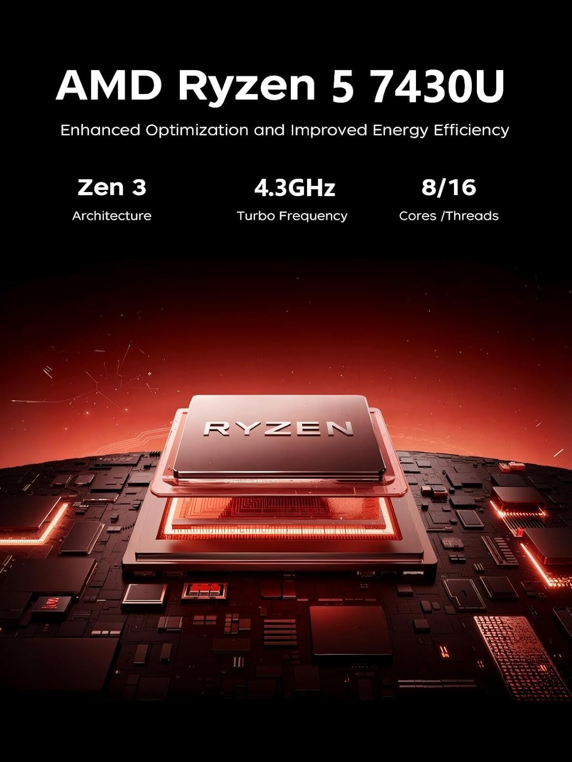 Thumbnail 2 de Tivique 2026 15.6-inch FHD Gaming Laptop with Ryzen 7 7730U, 16GB RAM & 512GB SSD