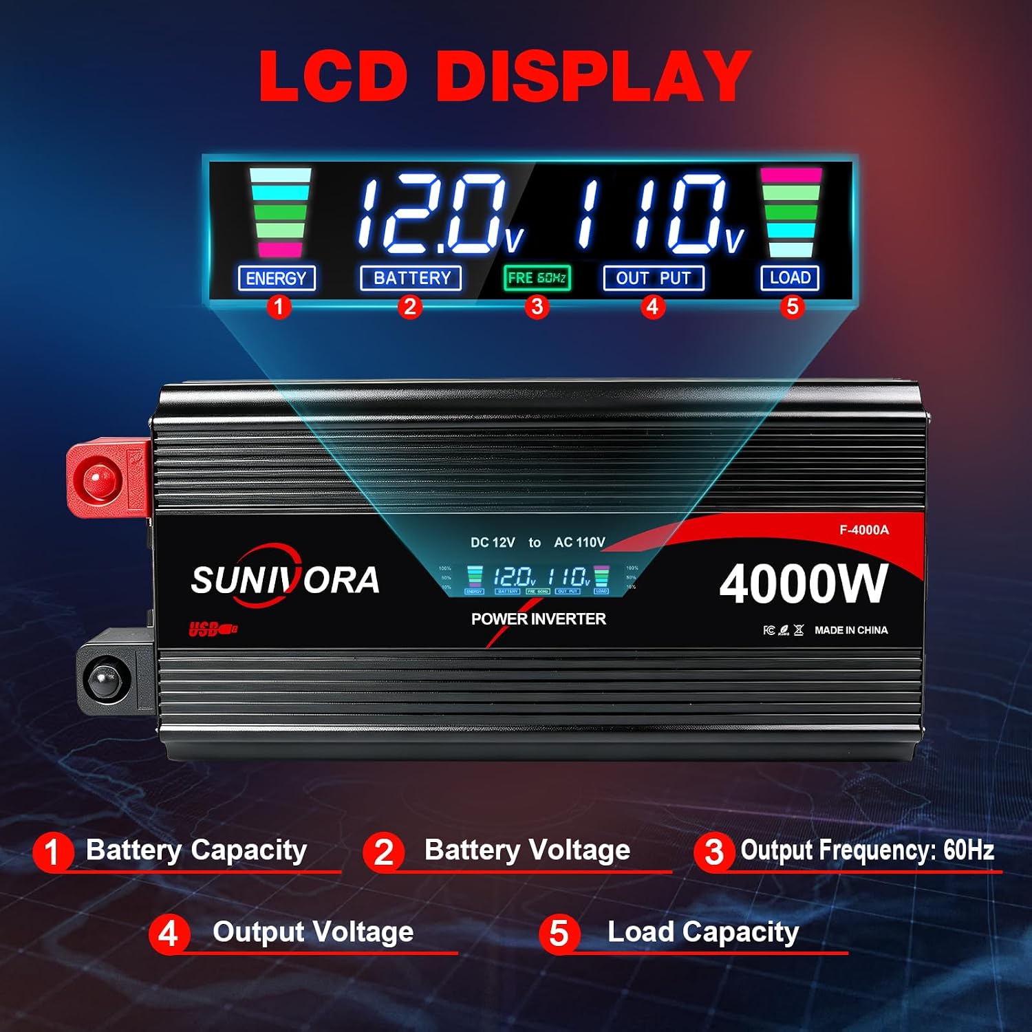 Detalle 2 de SUNIVORA Power Inverter 4000W