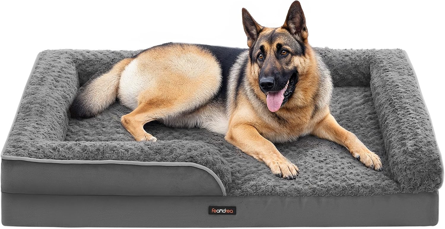 Detalle de Feandrea PGW254G02 orthopädisches Hundebett 122×85×16 cm