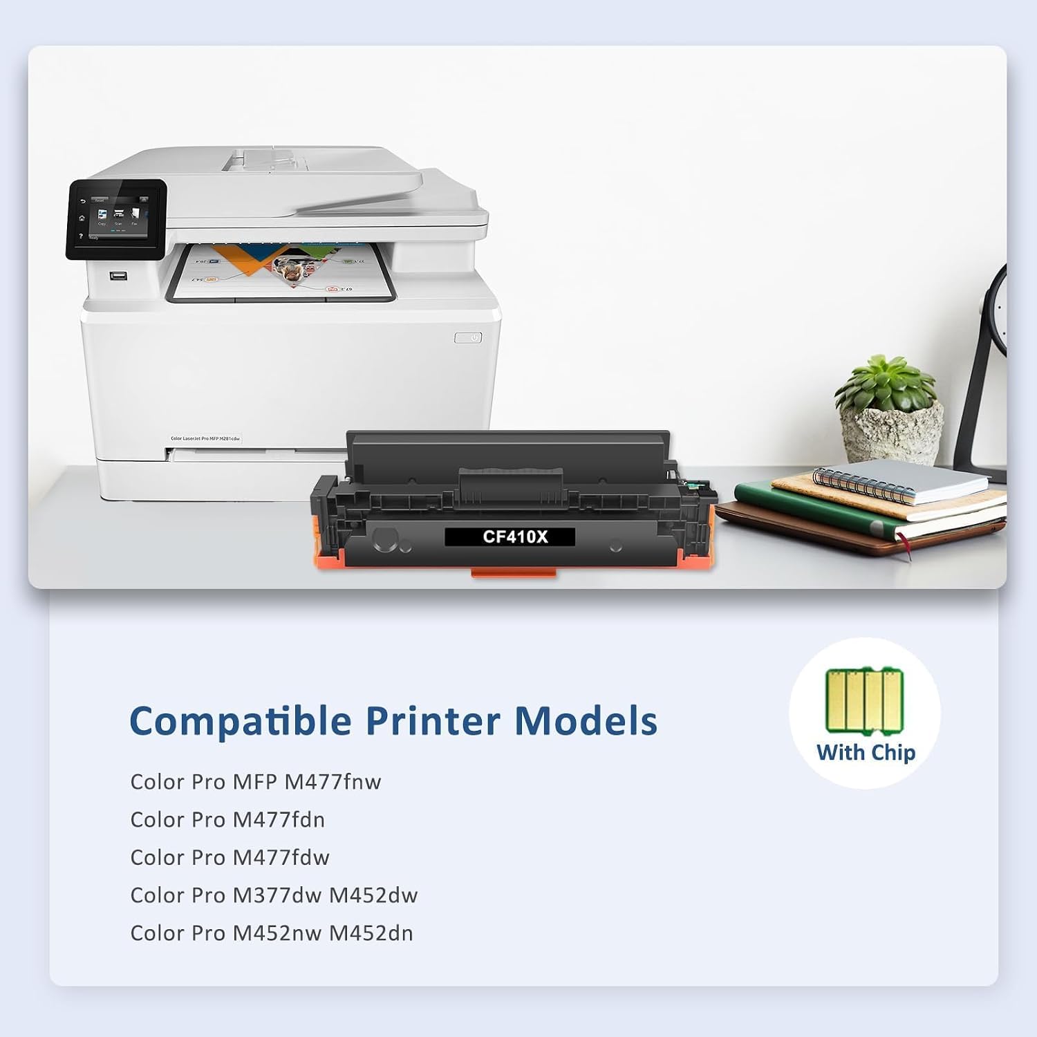 Thumbnail 1 de WOWTONER 410X Compatible Toner Cartridges, CF410X/CF411X/CF412X/CF413X 4-Pack