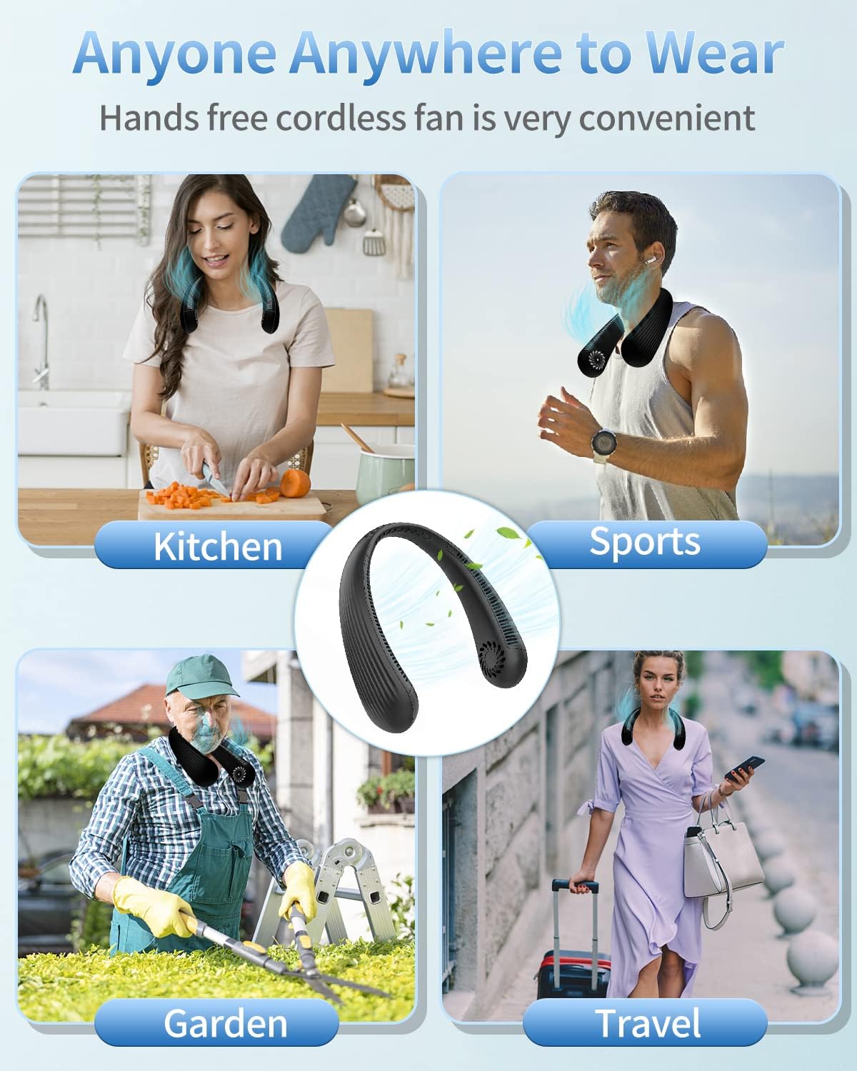 Thumbnail 5 de DDKJ Neck Fans Rechargeable: Bladeless, Hands‑Free Personal Cooling