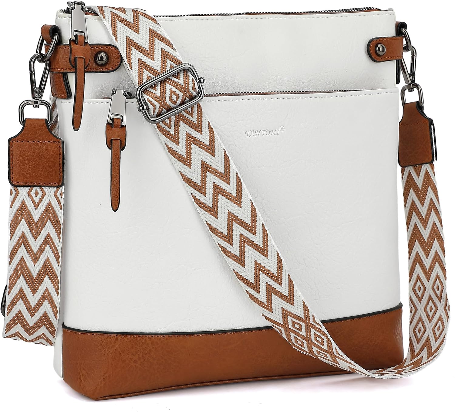 Detalle de TANTOMI Crossbody Bag for Women: Medium Vegan Leather Shoulder Bag with Adjustable Wide Strap
