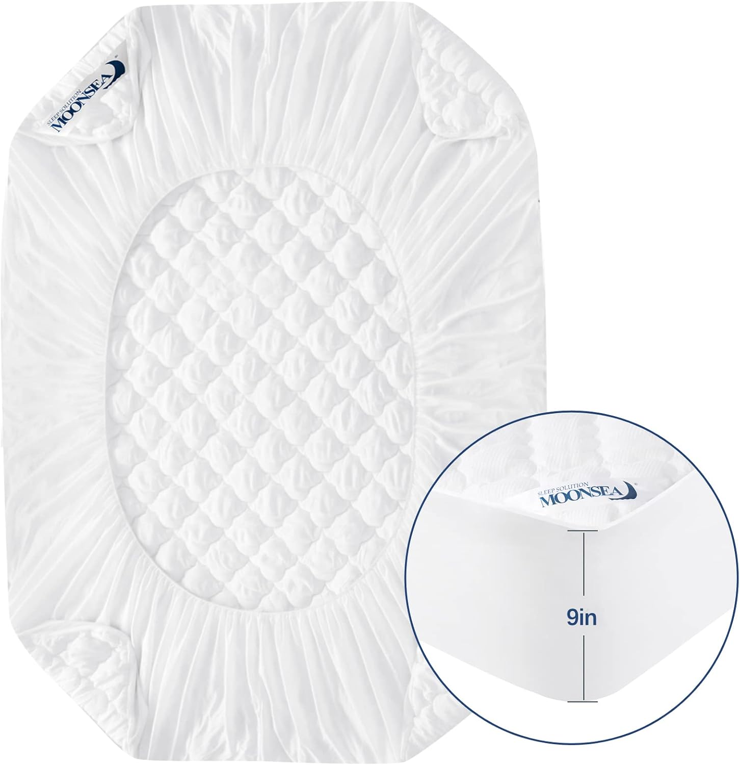 Detalle de Moonsea Kids Air Mattress Pad, Waterproof Quilted Cover for Toddler Travel Beds