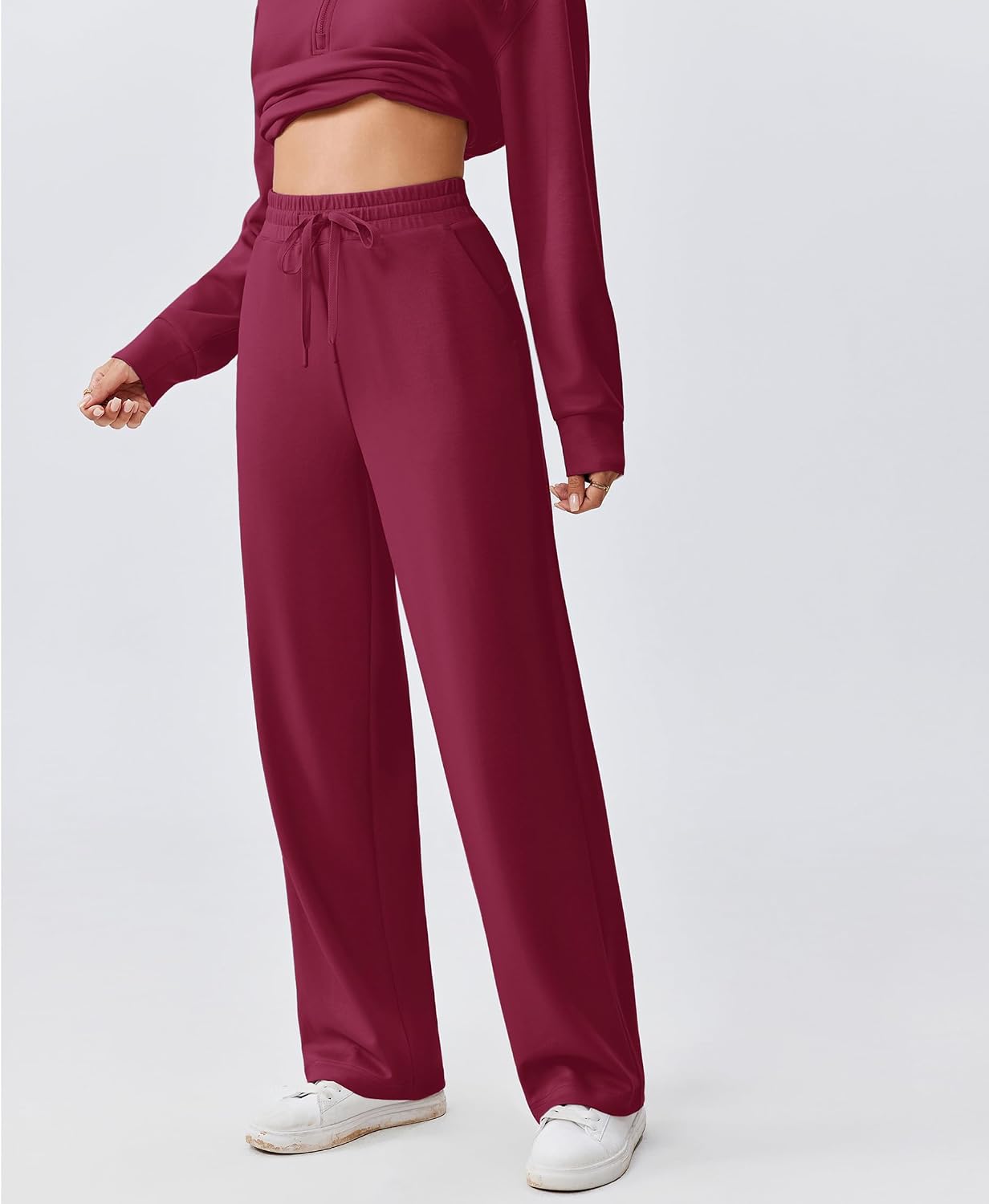 Detalle 1 de PINSPARK Women's Half-Zip Two-Piece Sweatsuit, Lightweight Stretch Fabric