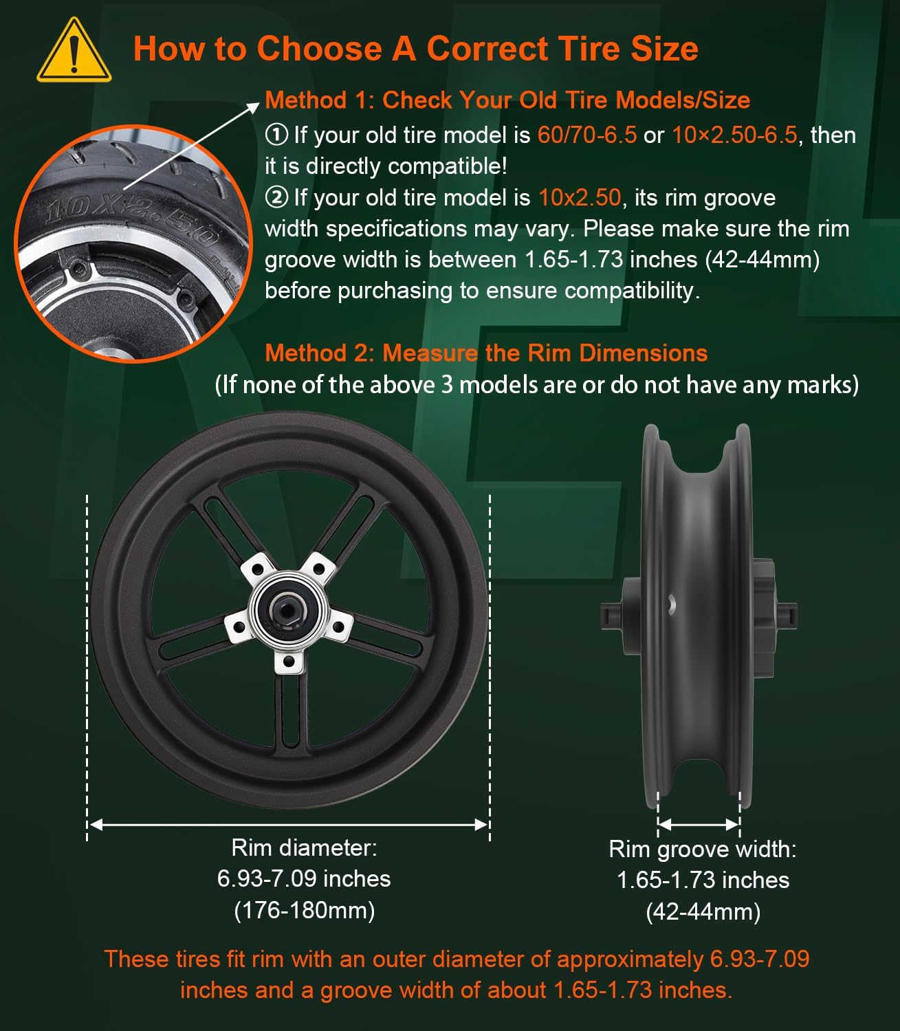 Detalle 2 de BANGTING 2er-Pack Tubeless Vollgummi-Reifen 60/70-6.5 für Ninebot G30, Xiaomi 5/5 Pro/5 Max u. weitere