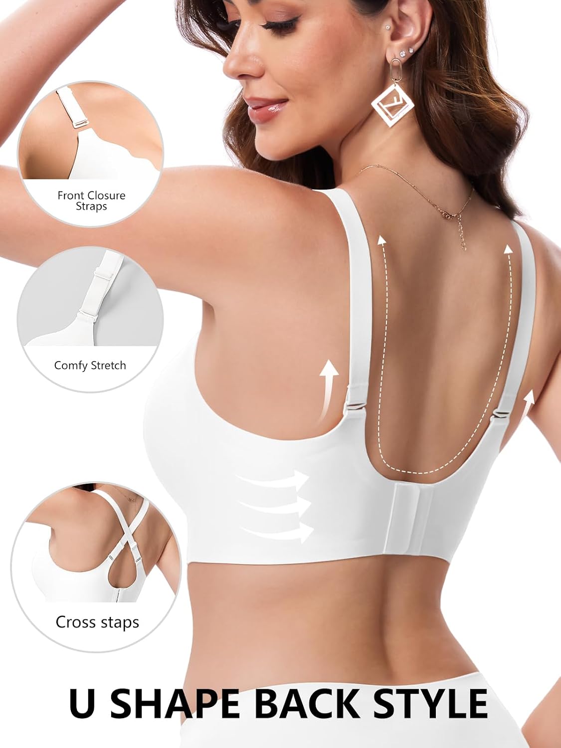 Detalle de COCOMARTS Jelly Bra for Women, Wireless Push-Up with Scalloped Edges