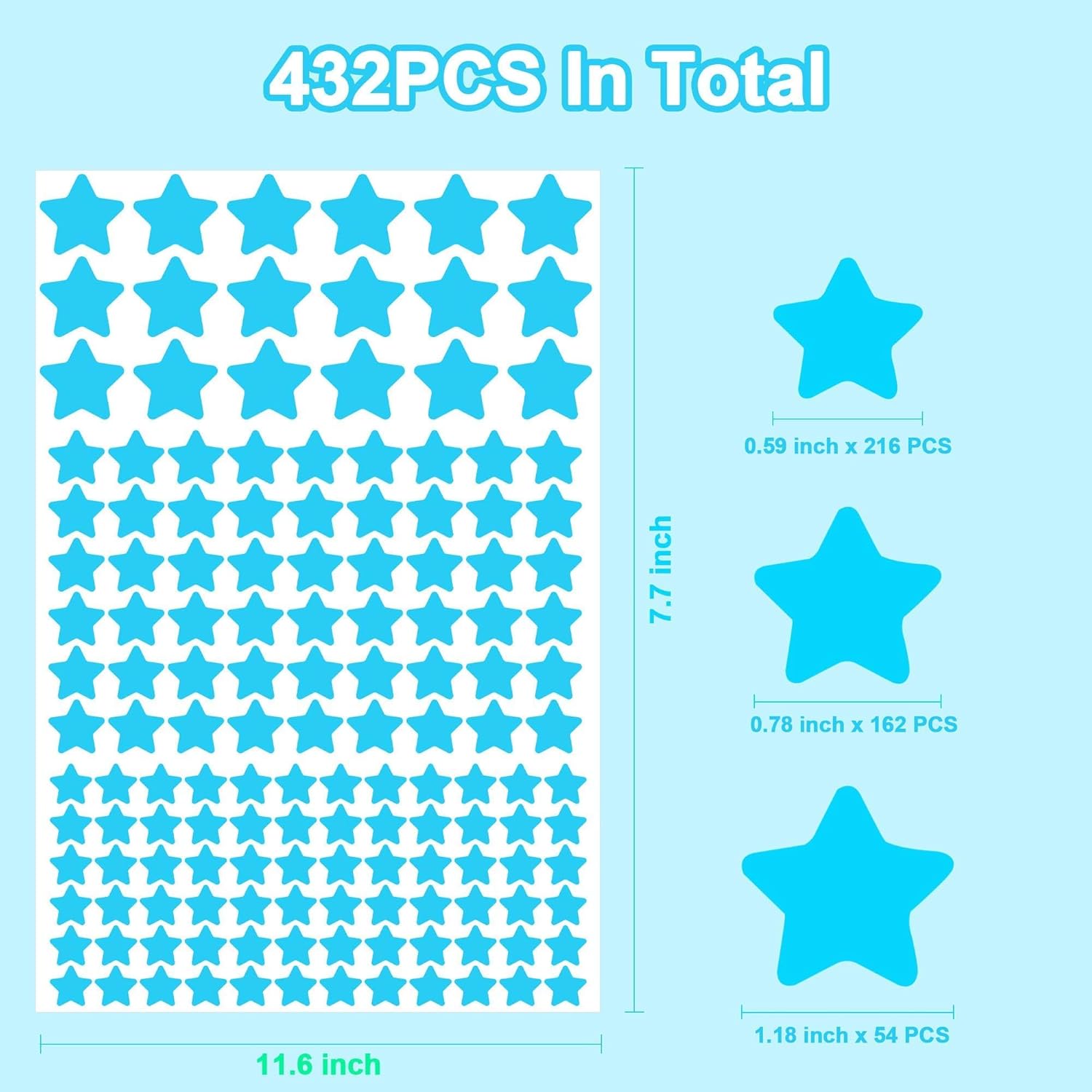 Thumbnail 1 de ECHOCUBE 432PCS Glow in the Dark Star Stickers (3D luminous ceiling & wall decor)