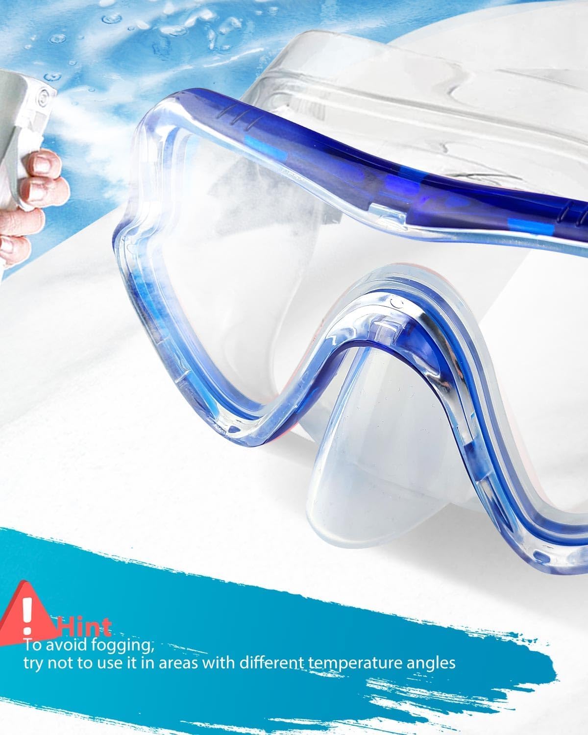Thumbnail 4 de Lorrtta Snorkel Set for Adults: 180° Panoramic Mask with Dry Top Snorkel