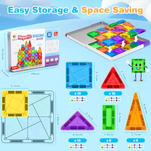 Thumbnail 6 de Subtail 54PCS Mini bloques magnéticos magnéticos de construcción (juego de viaje para niños)