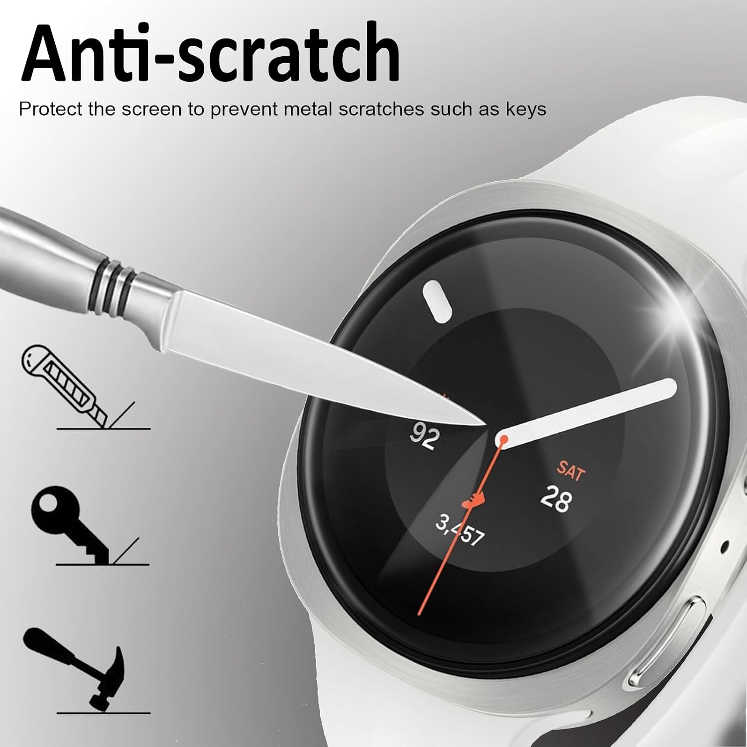 Detalle 2 de Aimtel 4-Stück Panzerglas Displayschutz 40mm für Galaxy Watch 9/8 – klare Abdeckung, einfacher Einsatz