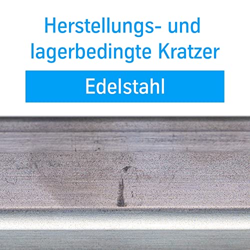 Detalle 2 de thyssenkrupp Edelstahl-Vierkantrohr 40 × 40 × 2 mm, 2.450 mm, V2A