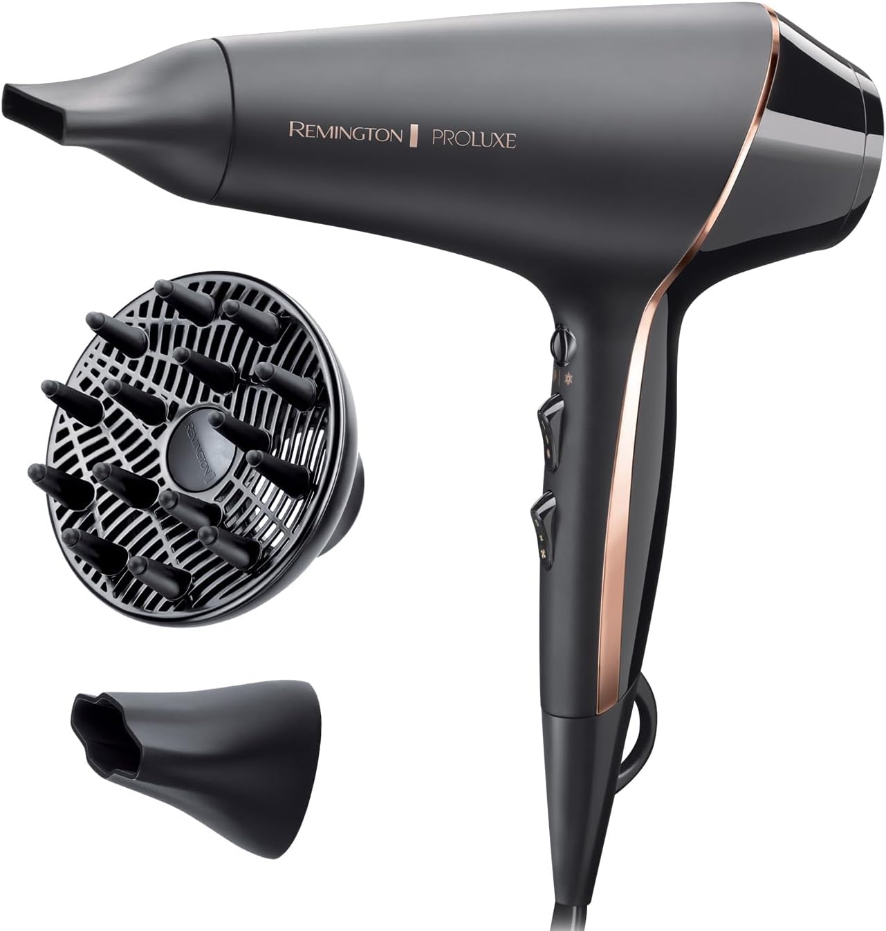 Detalle de Remington Sèche-cheveux Ionique PROluxe Midnight AC9140B – OptiHeat, 2400W, style salon