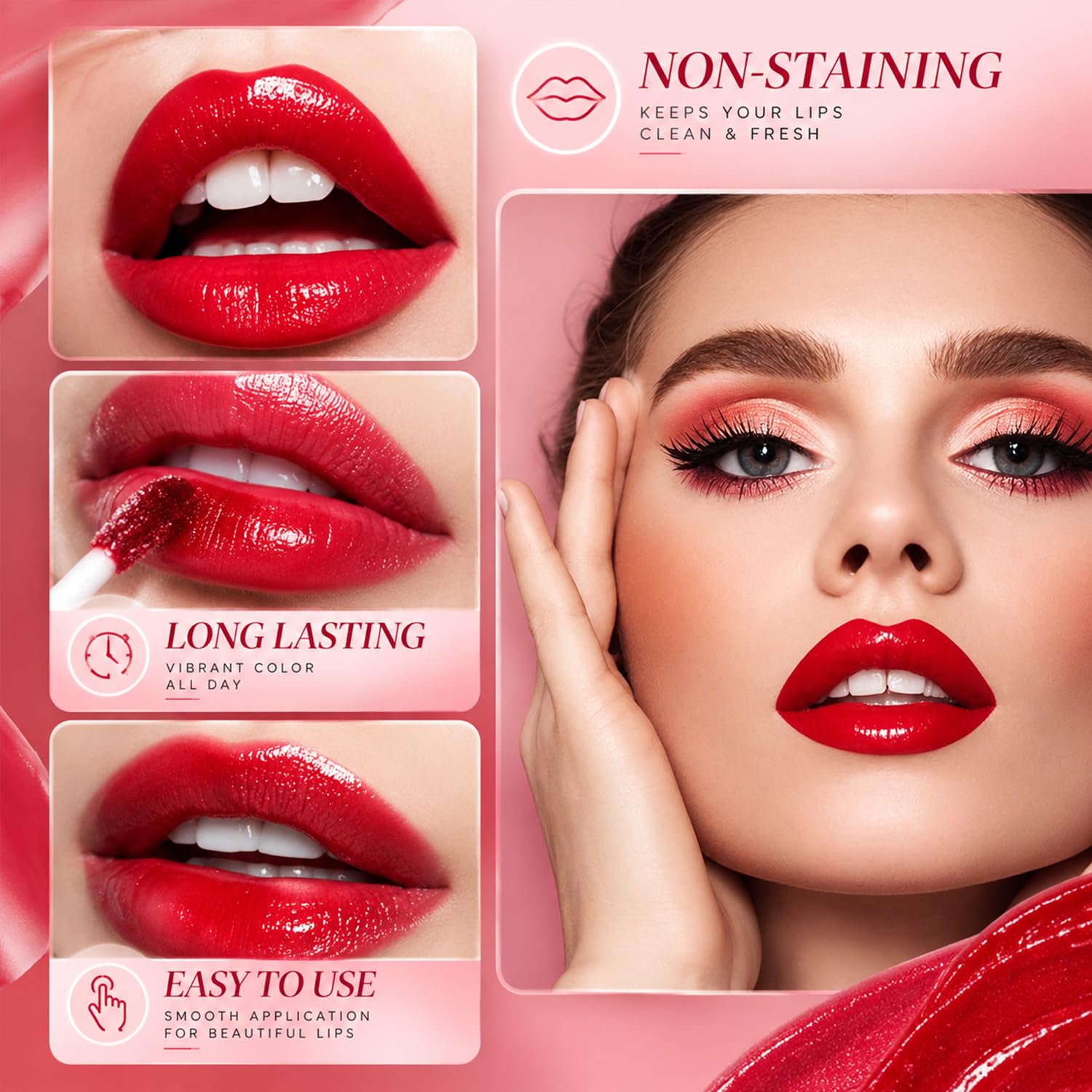 Detalle de Lip Stain: 6 Colors Lip Tint Stain Mini Liquid Lipstick Set