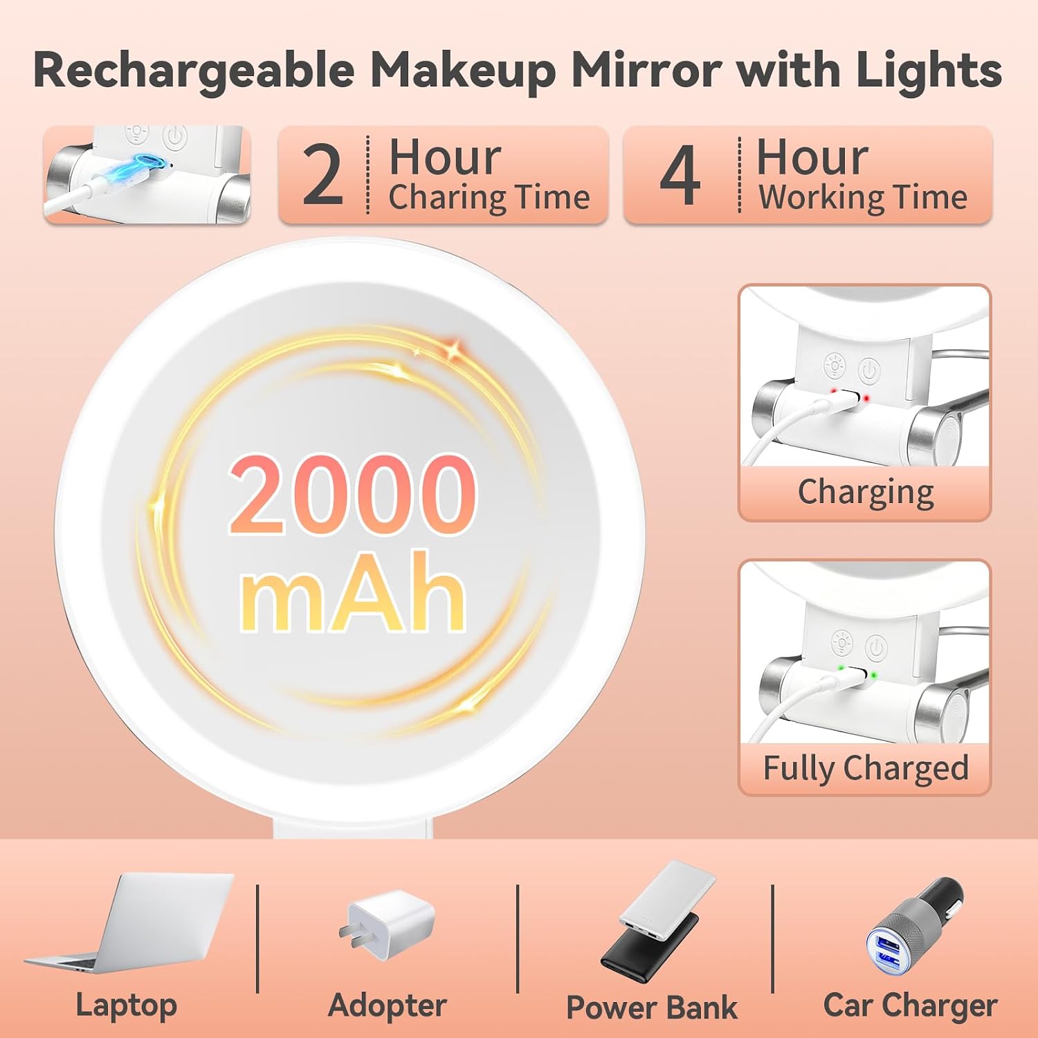 Detalle de Travel Makeup Mirror with 1X/30X Magnification