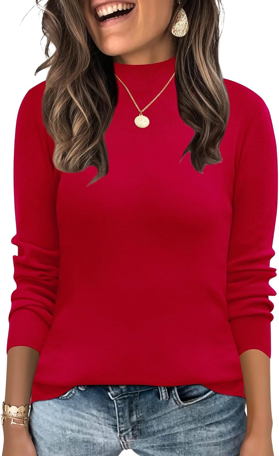 Detalle de LOMON Mock Neck Sweater S-XL