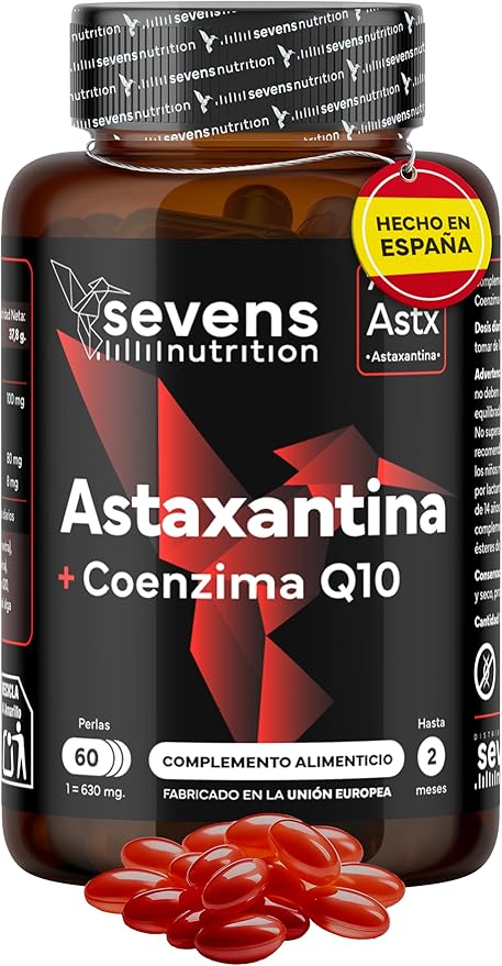 Astaxantina Astapure® con Coenzima Q10 y Aceite 🌿 60 Perlas