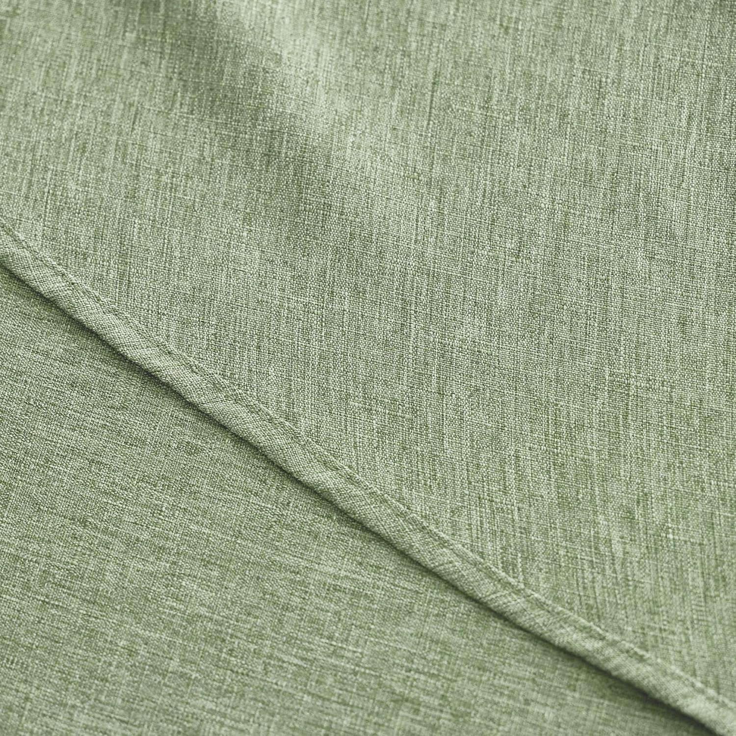 Thumbnail 3 de Decorelia Faux Linen Round Tablecloths 60 inch (Sage Green) — Waterproof, Washable Rustic Table Cover for 2–4 Seats