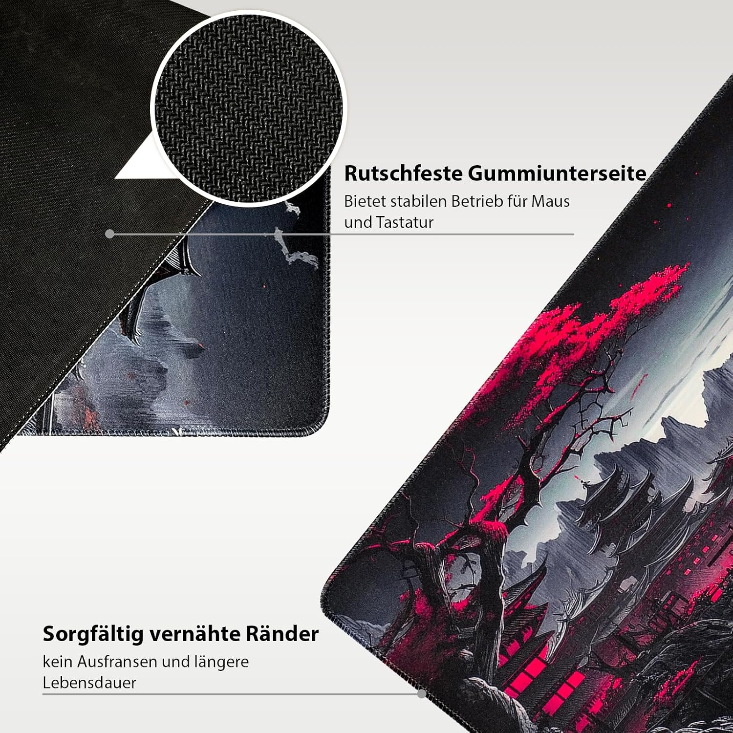 Thumbnail 3 de Niviy XXL Gaming Mauspad 900 x 400 mm – Japan Malerei Design, rutschfeste XXL-Schreibtischunterlage