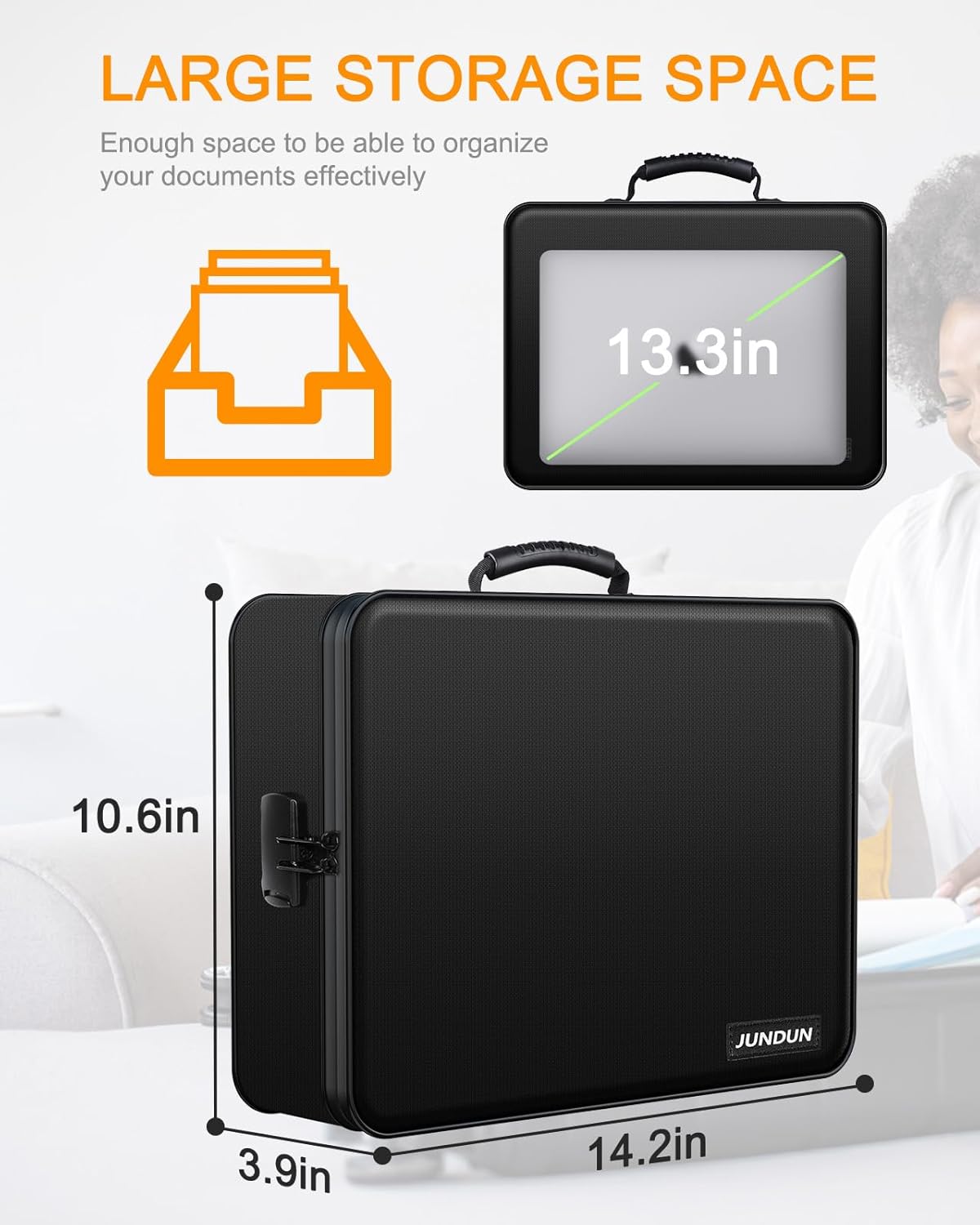 Detalle 2 de JUNDUN Fireproof Document Box 5200℉