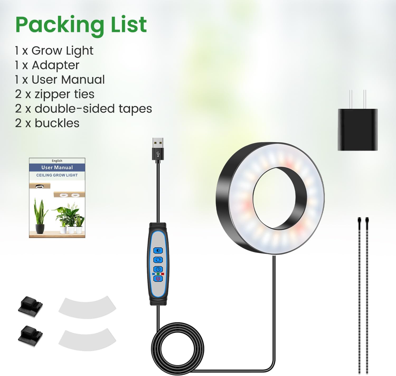 Thumbnail 6 de Wiaxulay BL-B10A 3.5-Inch Indoor Grow Light, 48 LEDs, Adjustable Brightness