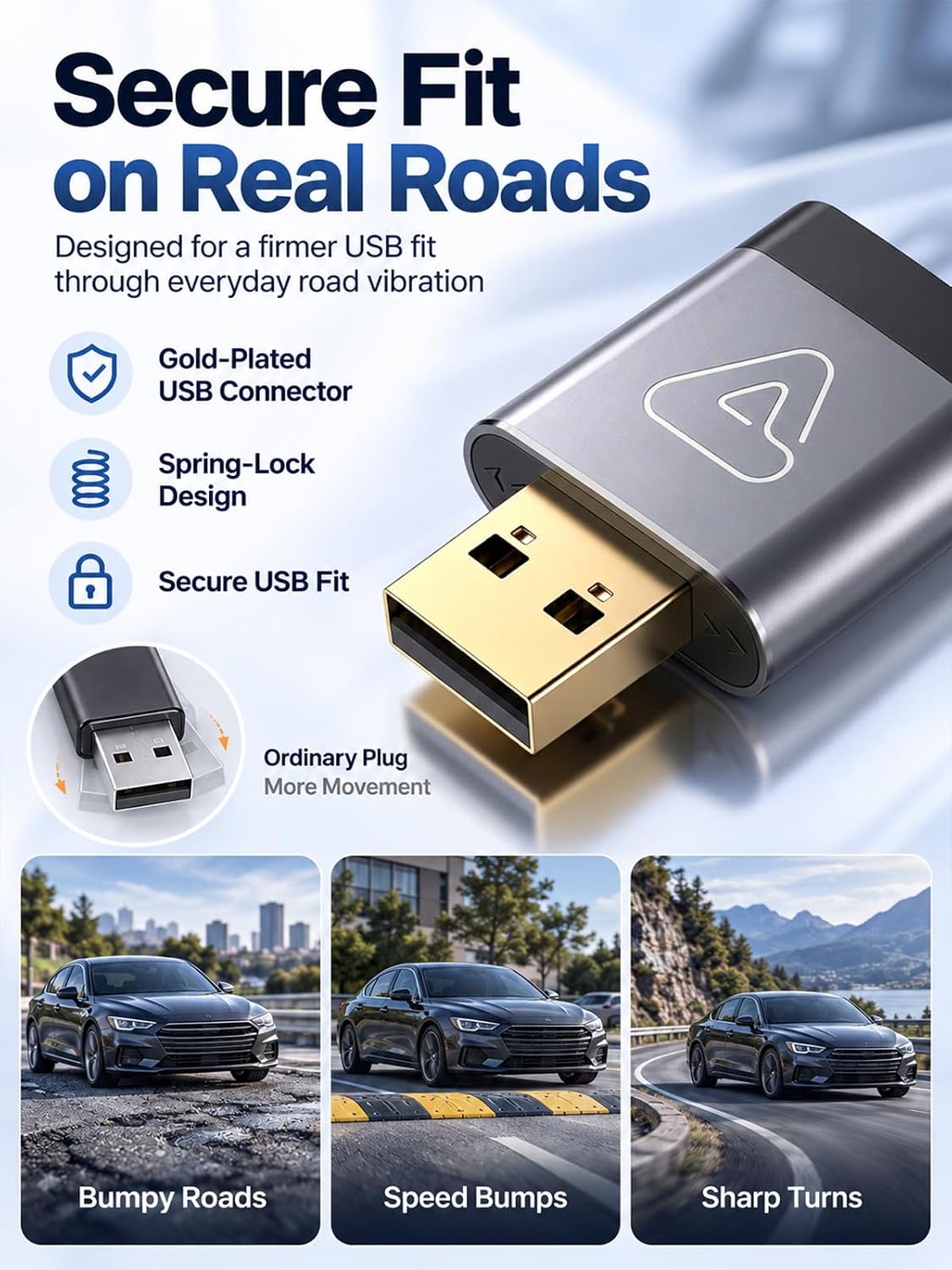 Detalle de Wireless CarPlay Adapter with Gold-Plated USB Connector