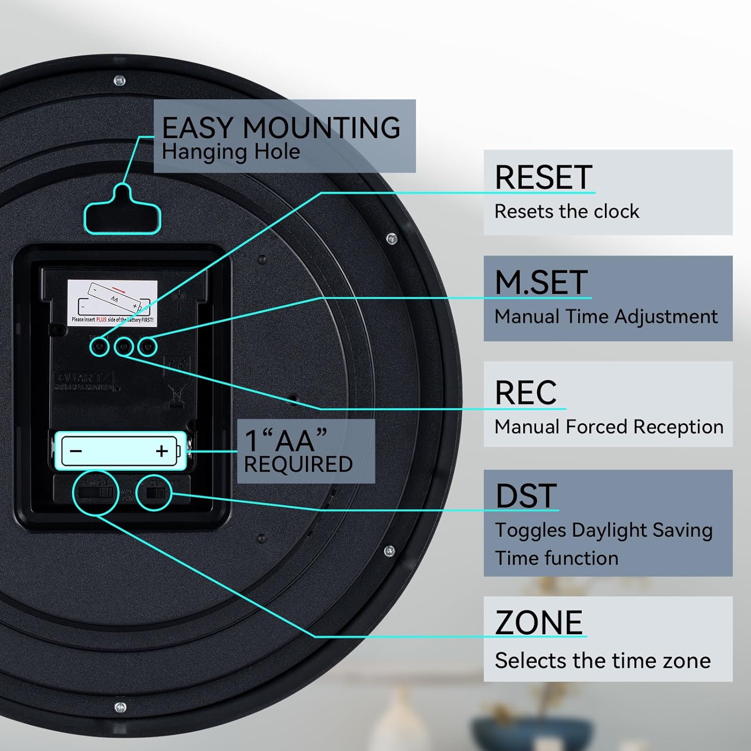 Thumbnail 4 de AKCISOT Atomic 12 Inch Wall Clock
