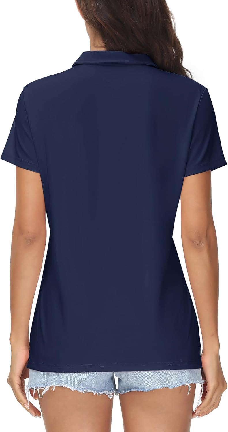 Detalle 2 de MAGCOMSEN Women's Short Sleeve Polo Golf Shirt with UPF 50+ and Quick-Dry Comfort