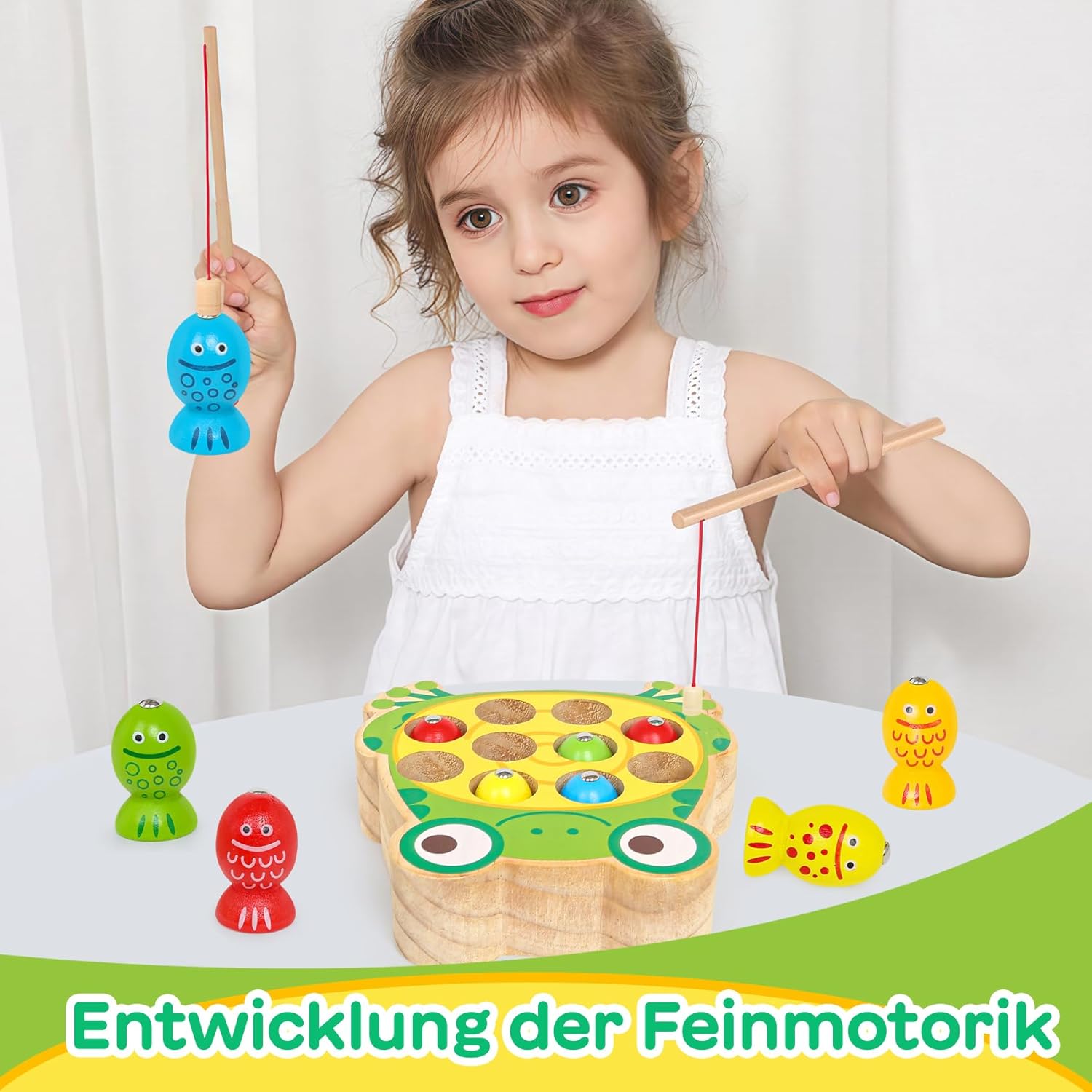 Thumbnail 1 de YIQOGAME Montessori Holz Angelspielzeug Ab 3 Jahre