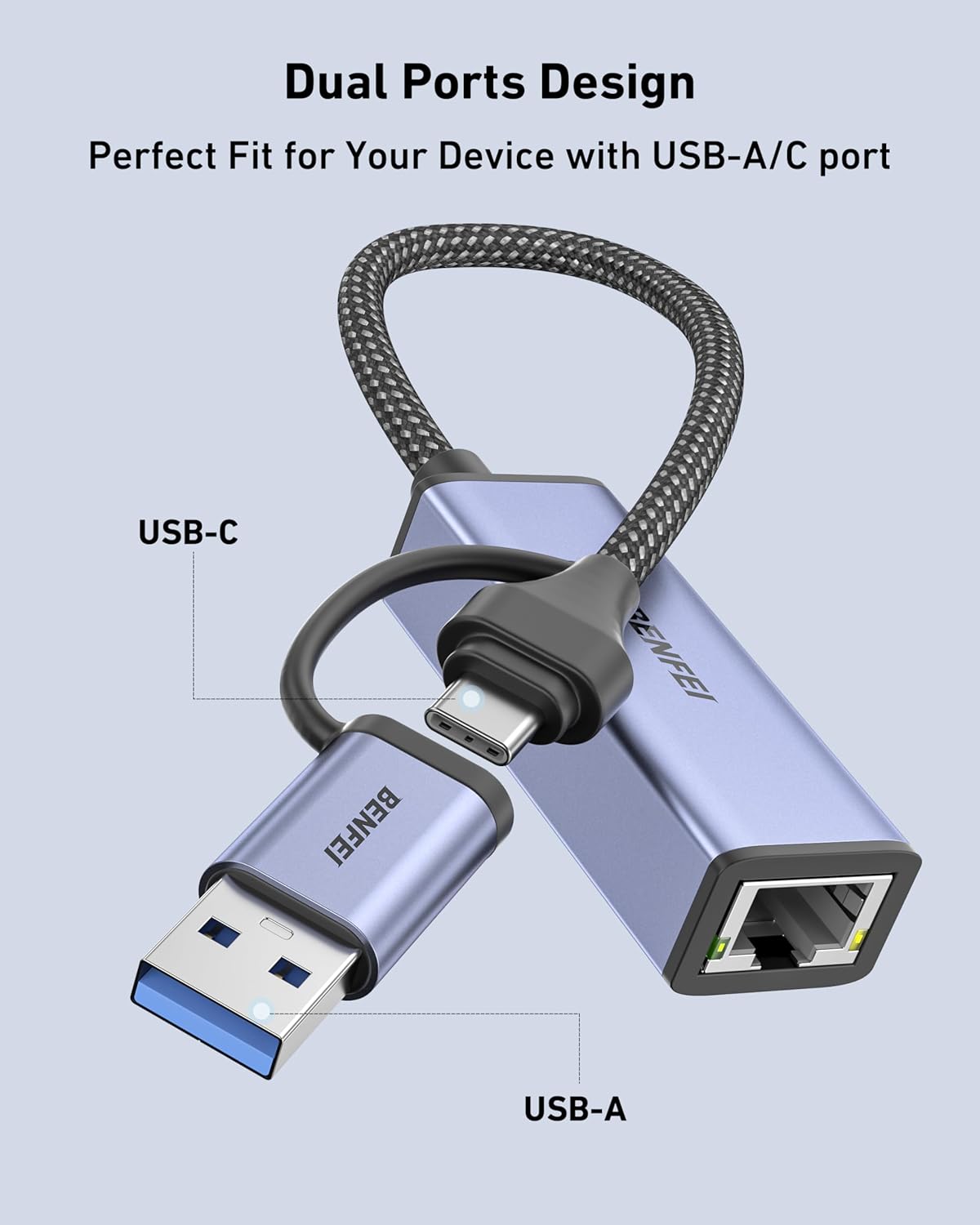 Thumbnail 2 de BENFEI USB 3.0 to Ethernet Adapter 1000Mbps 🖧