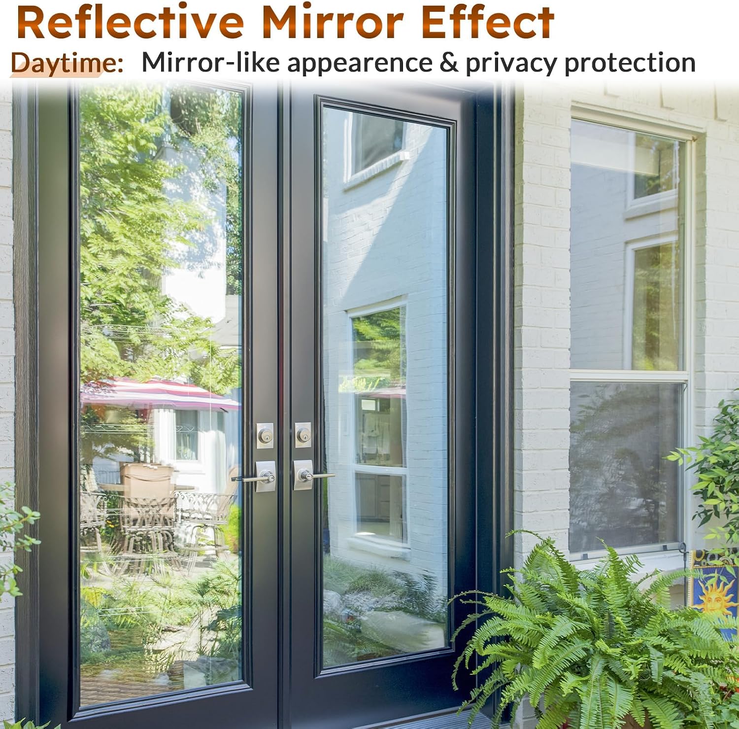 Detalle 2 de rabbitgoo Heat Reflective Window Film Privacy, Brown Silver (90x200cm)