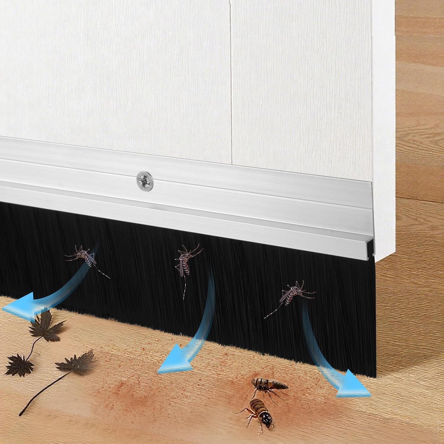 Detalle de Lot de 5 Joint de Porte à Brosse Retsun 53 mm × 880 mm – Aluminium anodisé et fibres PP haute densité