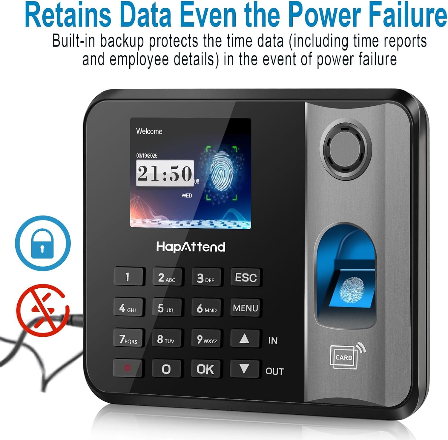 Thumbnail 2 de HapAttend H1 Clocking in Machine – A Practical Standalone Fingerprint & RFID Attendance Solution for Small Businesses