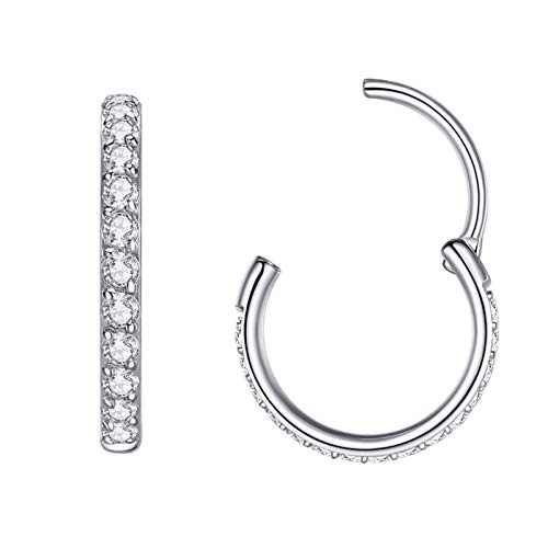Detalle de Popuhoops 0,8 mm Silbern Nasenring – 8 mm InnenØ, Clicker, 316L Chirurgenstahl